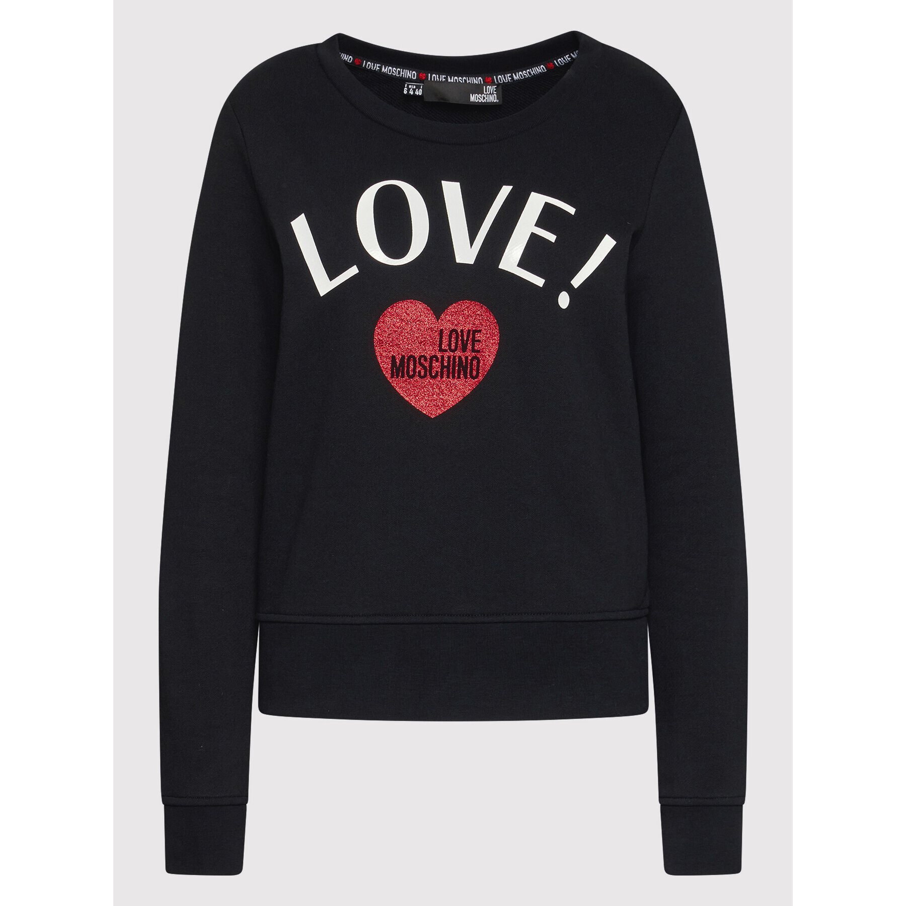 LOVE MOSCHINO Суитшърт W632209M 4055 Черен Regular Fit - Pepit.bg