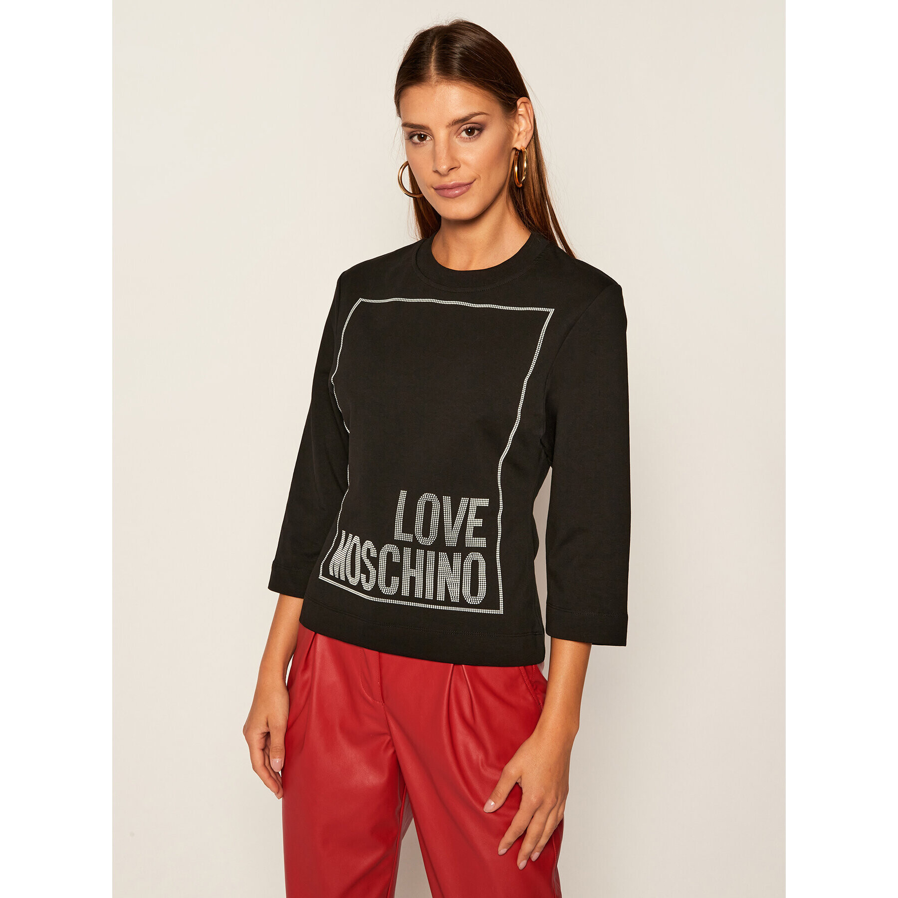 LOVE MOSCHINO Суитшърт W637104E 2182 Черен Regular Fit - Pepit.bg