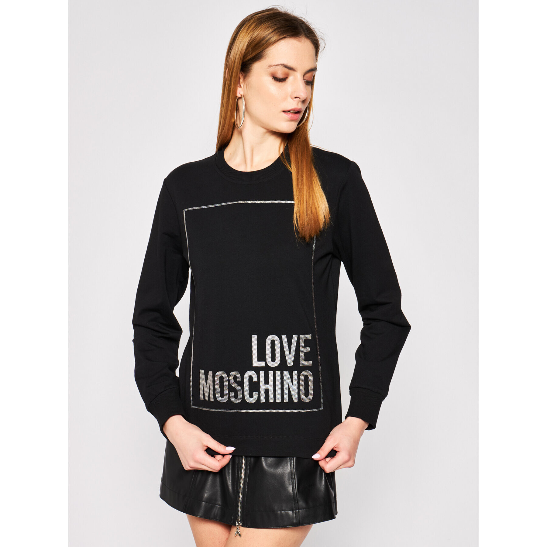 LOVE MOSCHINO Суитшърт W637402E 2124 Черен Regular Fit - Pepit.bg