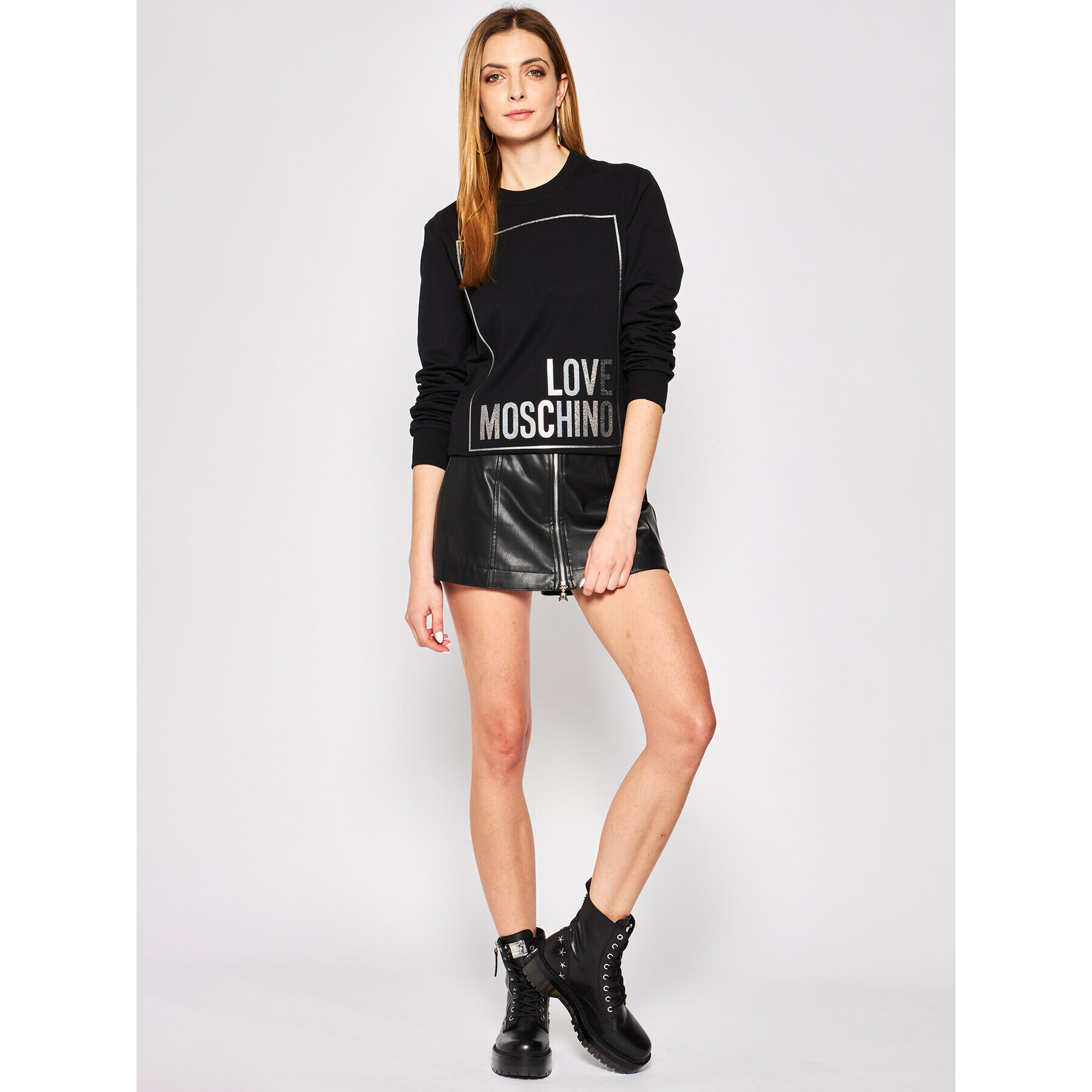 LOVE MOSCHINO Суитшърт W637402E 2124 Черен Regular Fit - Pepit.bg