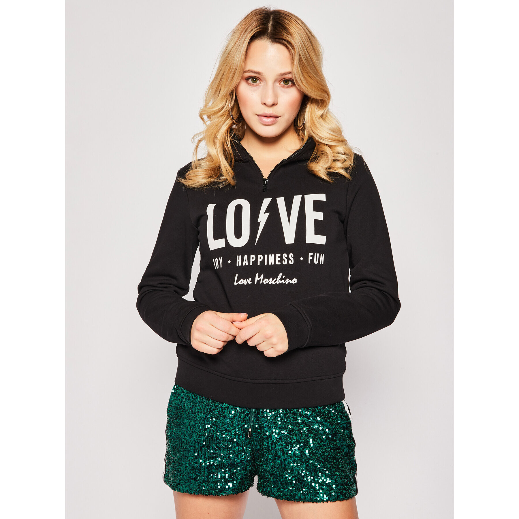 LOVE MOSCHINO Суитшърт W639801M 4165 Черен Regular Fit - Pepit.bg