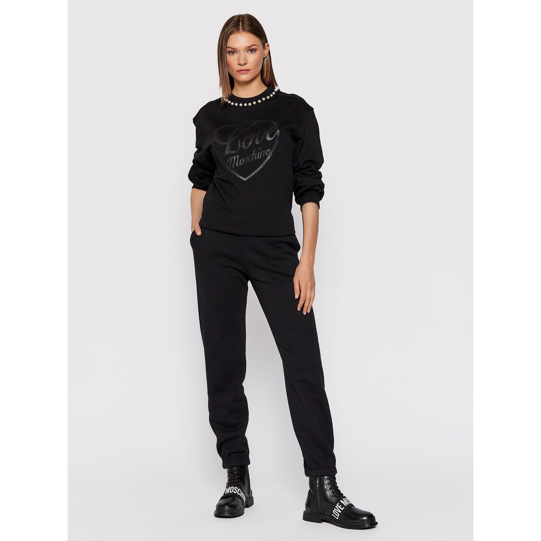 LOVE MOSCHINO Суитшърт W644801M 4055 Черен Regular Fit - Pepit.bg
