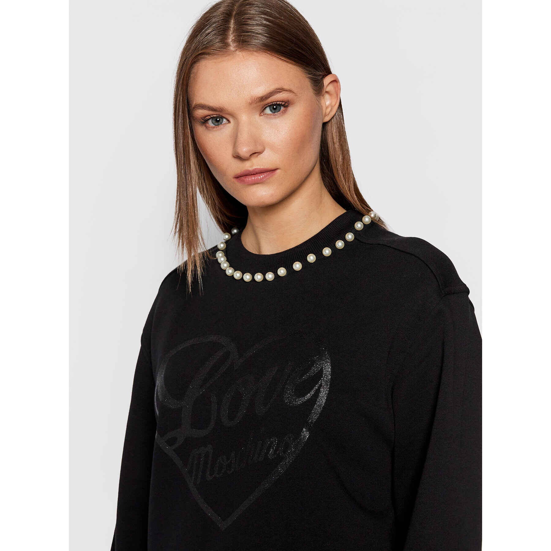 LOVE MOSCHINO Суитшърт W644801M 4055 Черен Regular Fit - Pepit.bg