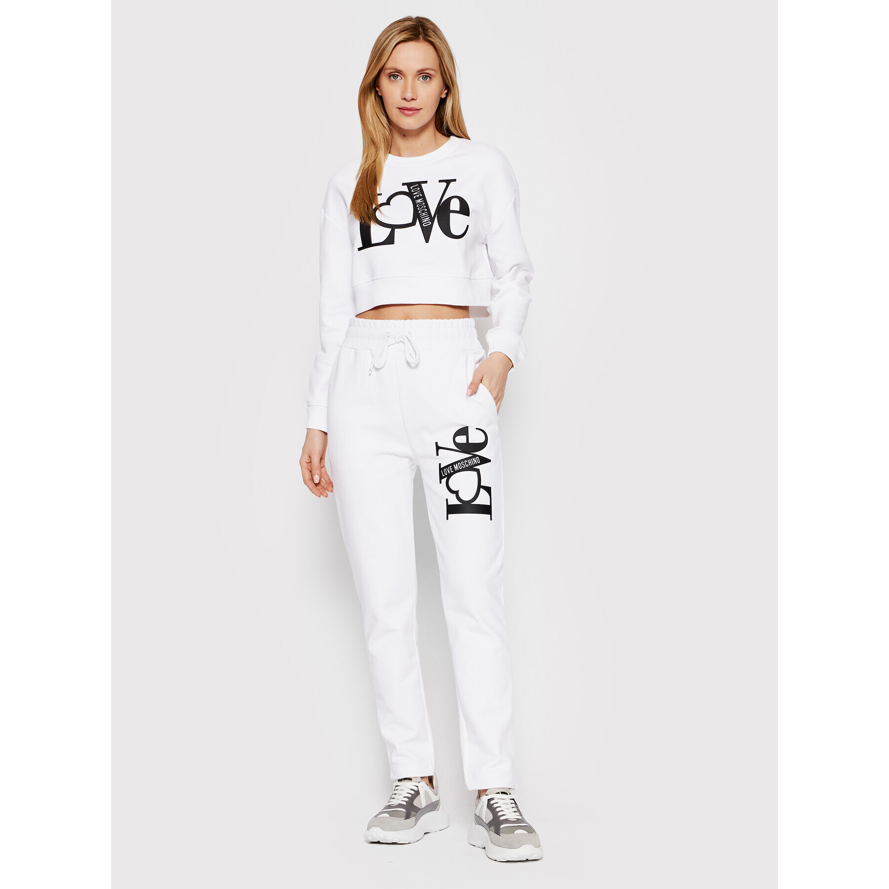 LOVE MOSCHINO Суитшърт W646101M 4266 Бял Regular Fit - Pepit.bg