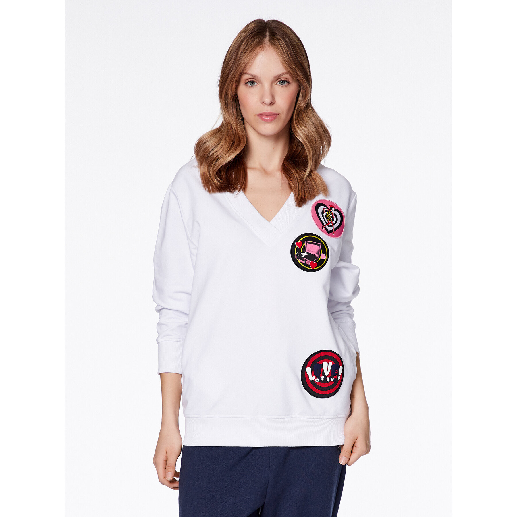 LOVE MOSCHINO Суитшърт W649980E 2246 Бял Relaxed Fit - Pepit.bg