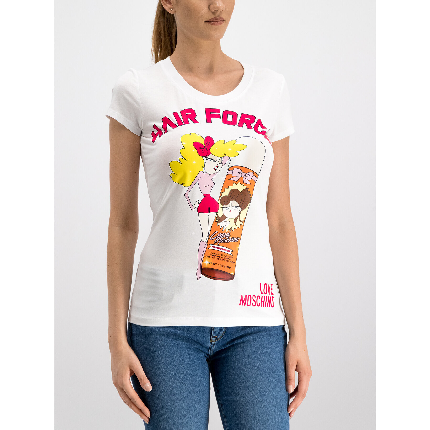 LOVE MOSCHINO Тишърт W4B194UE 2065 Бял Slim Fit - Pepit.bg