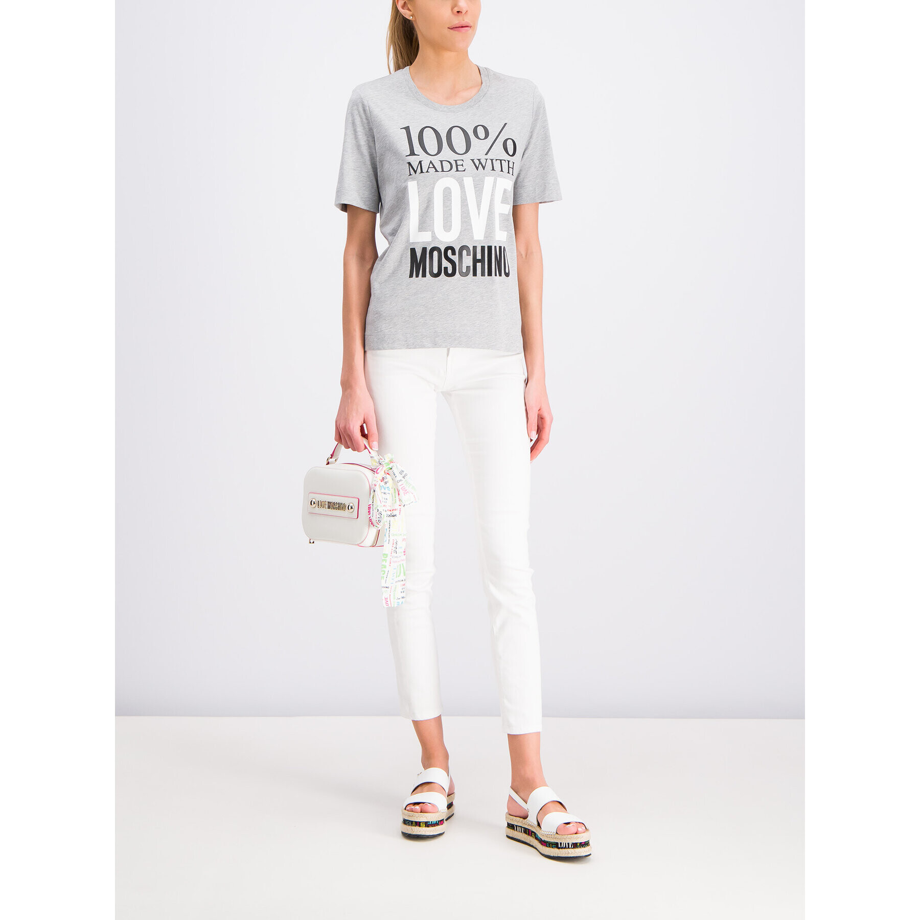 LOVE MOSCHINO Тишърт W4F151IM3517 Сив Regular Fit - Pepit.bg