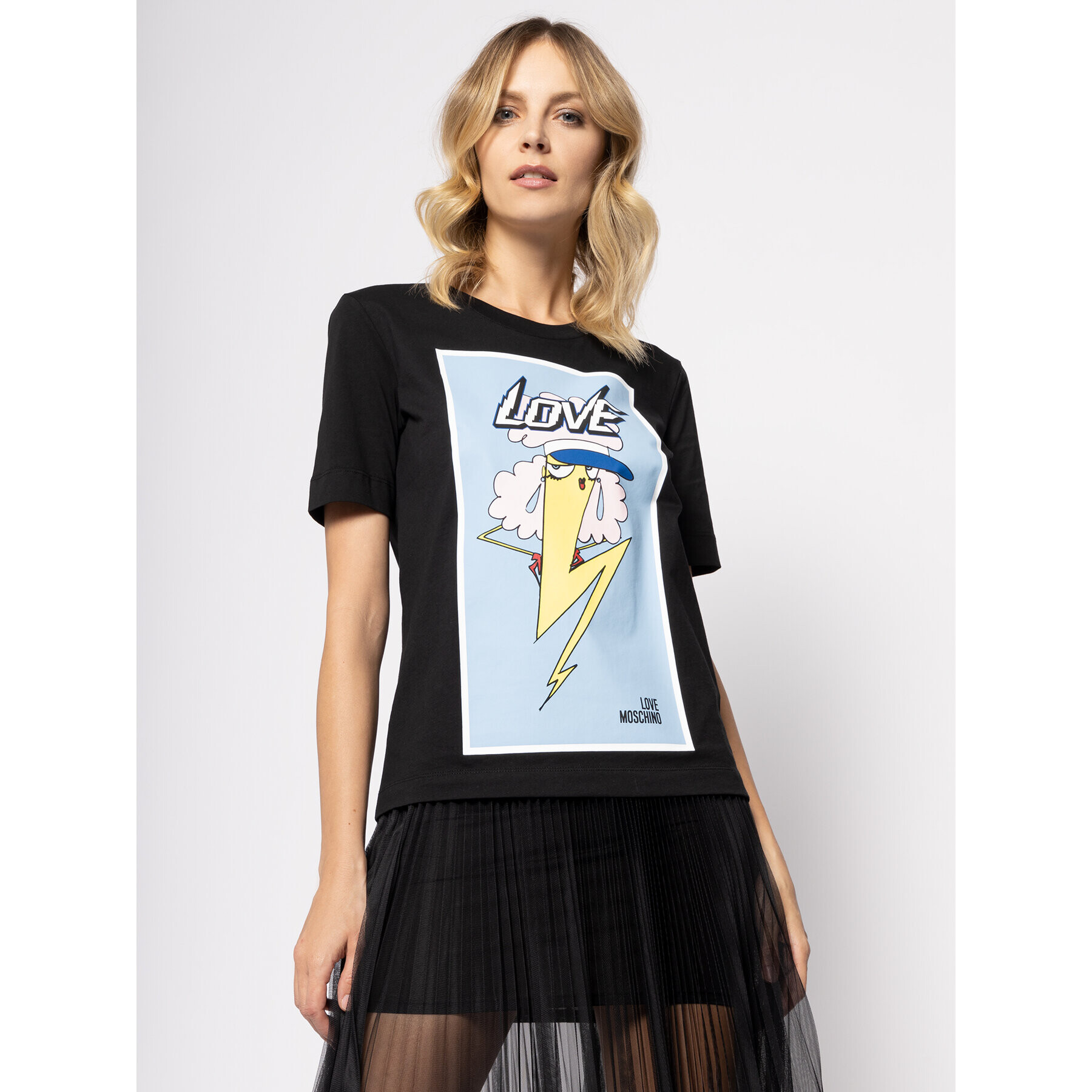 LOVE MOSCHINO Тишърт W4F151ZM 3876 Черен Regular Fit - Pepit.bg