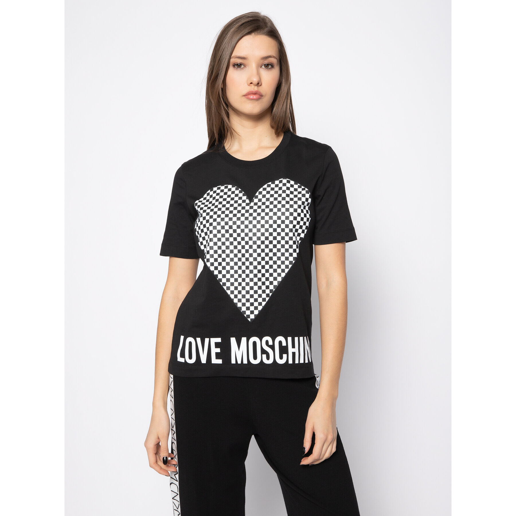 LOVE MOSCHINO Тишърт W4F152CM 3876 Черен Regular Fit - Pepit.bg