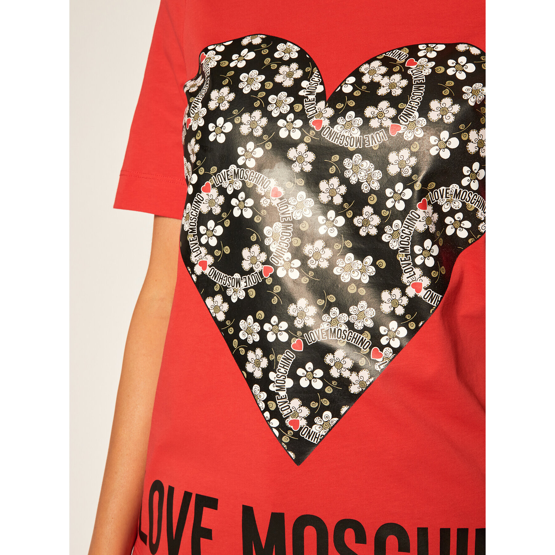 LOVE MOSCHINO Тишърт W4F152LM 3876 Червен Regular Fit - Pepit.bg