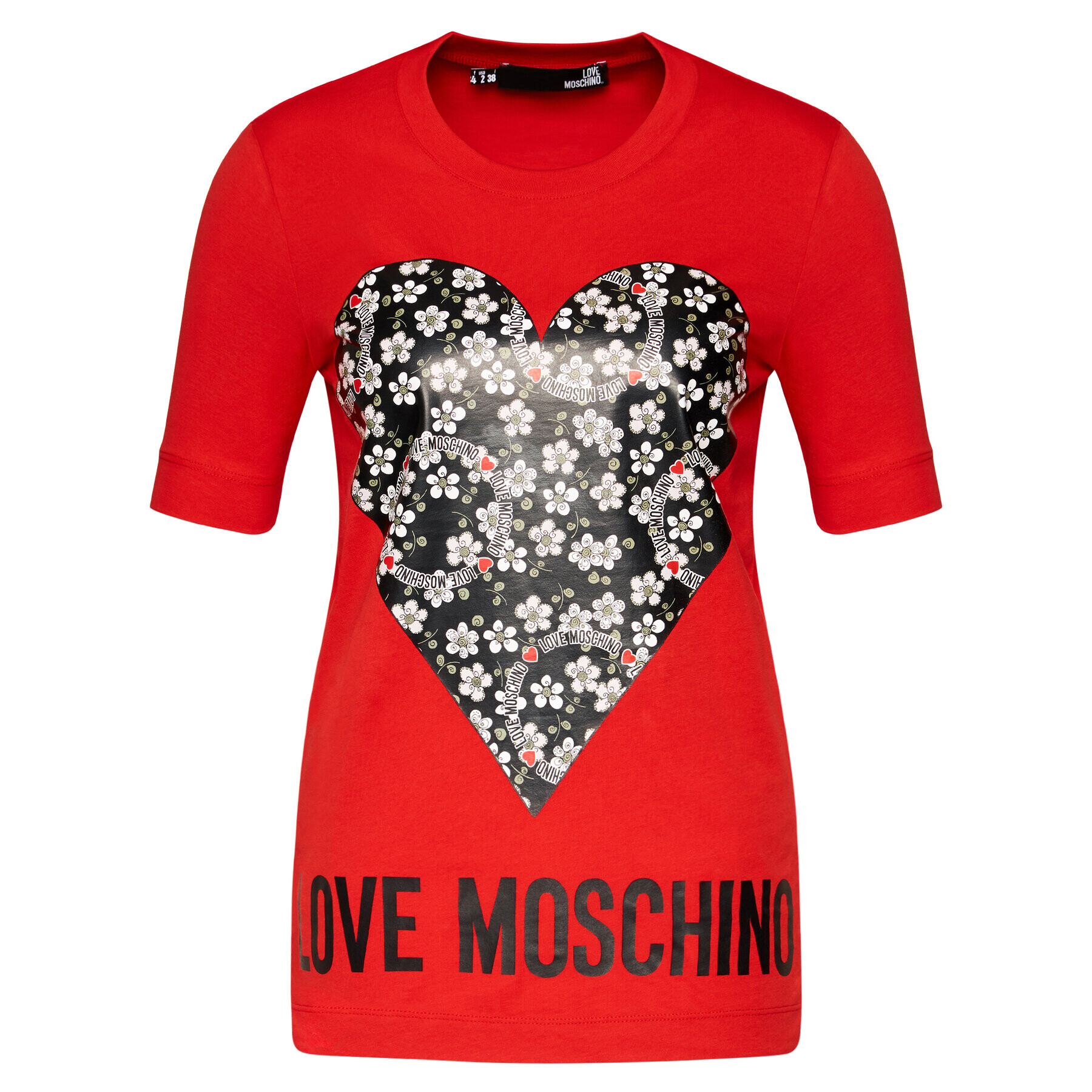 LOVE MOSCHINO Тишърт W4F152LM 3876 Червен Regular Fit - Pepit.bg