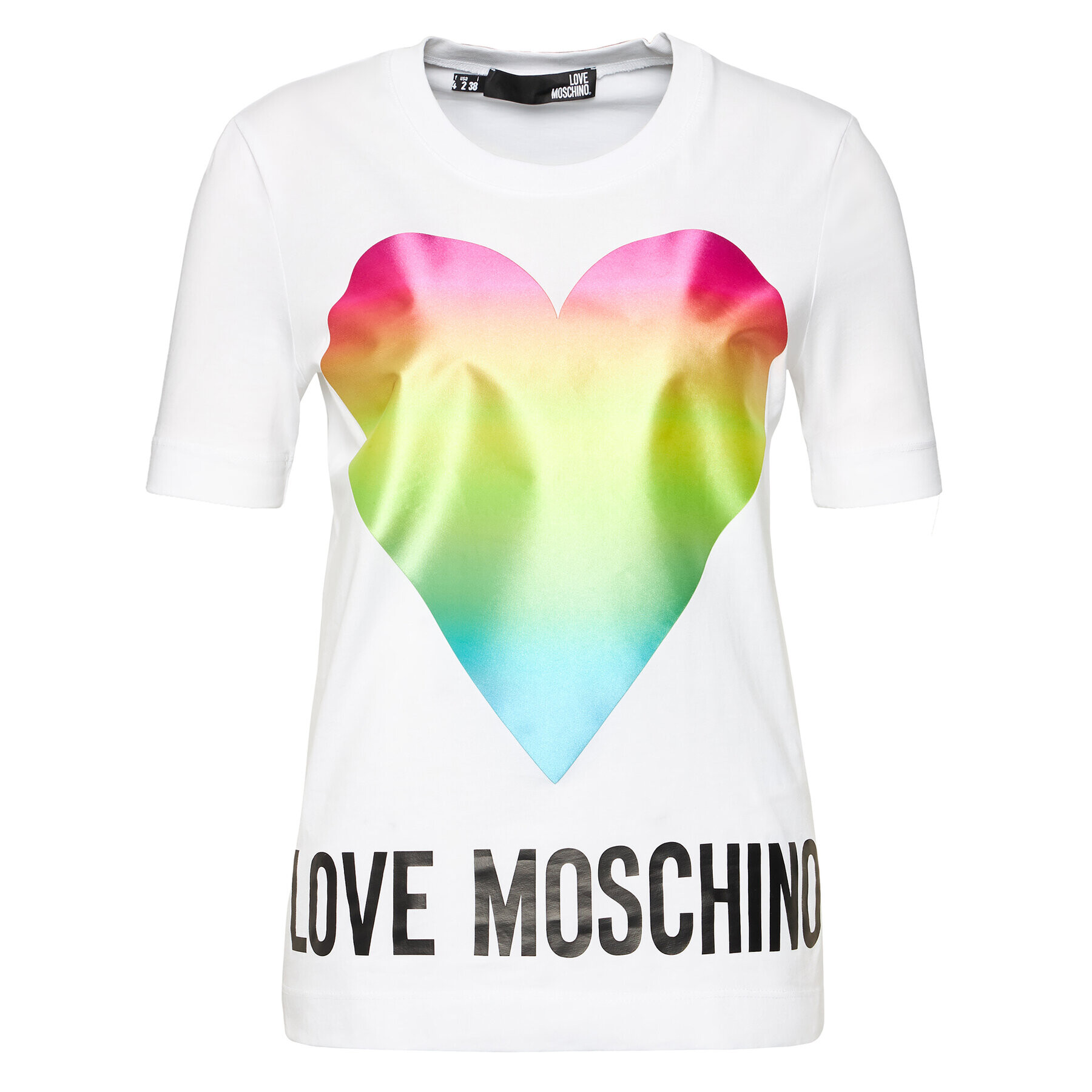 LOVE MOSCHINO Тишърт W4F152TM 3876 Бял Regular Fit - Pepit.bg