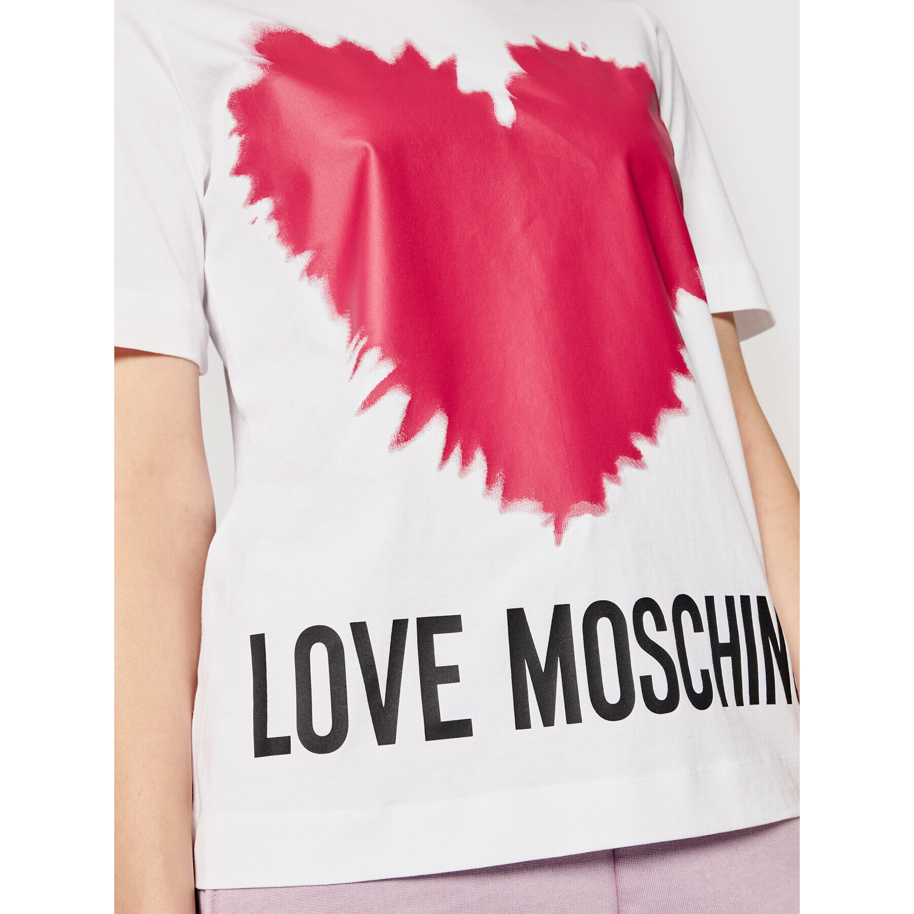 LOVE MOSCHINO Тишърт W4F153AM 3876 Бял Regular Fit - Pepit.bg