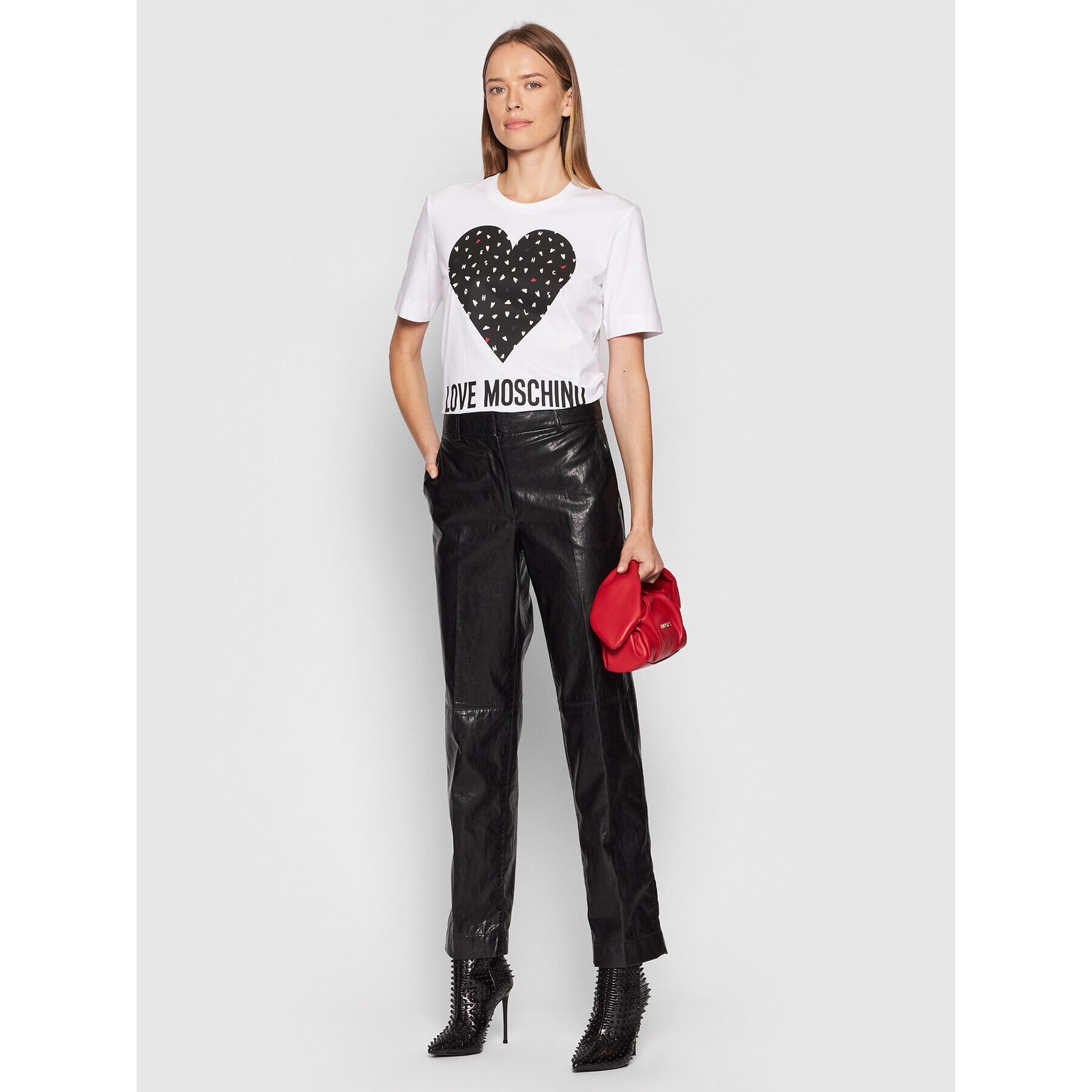 LOVE MOSCHINO Тишърт W4F153FE 1951 Бял Regular Fit - Pepit.bg