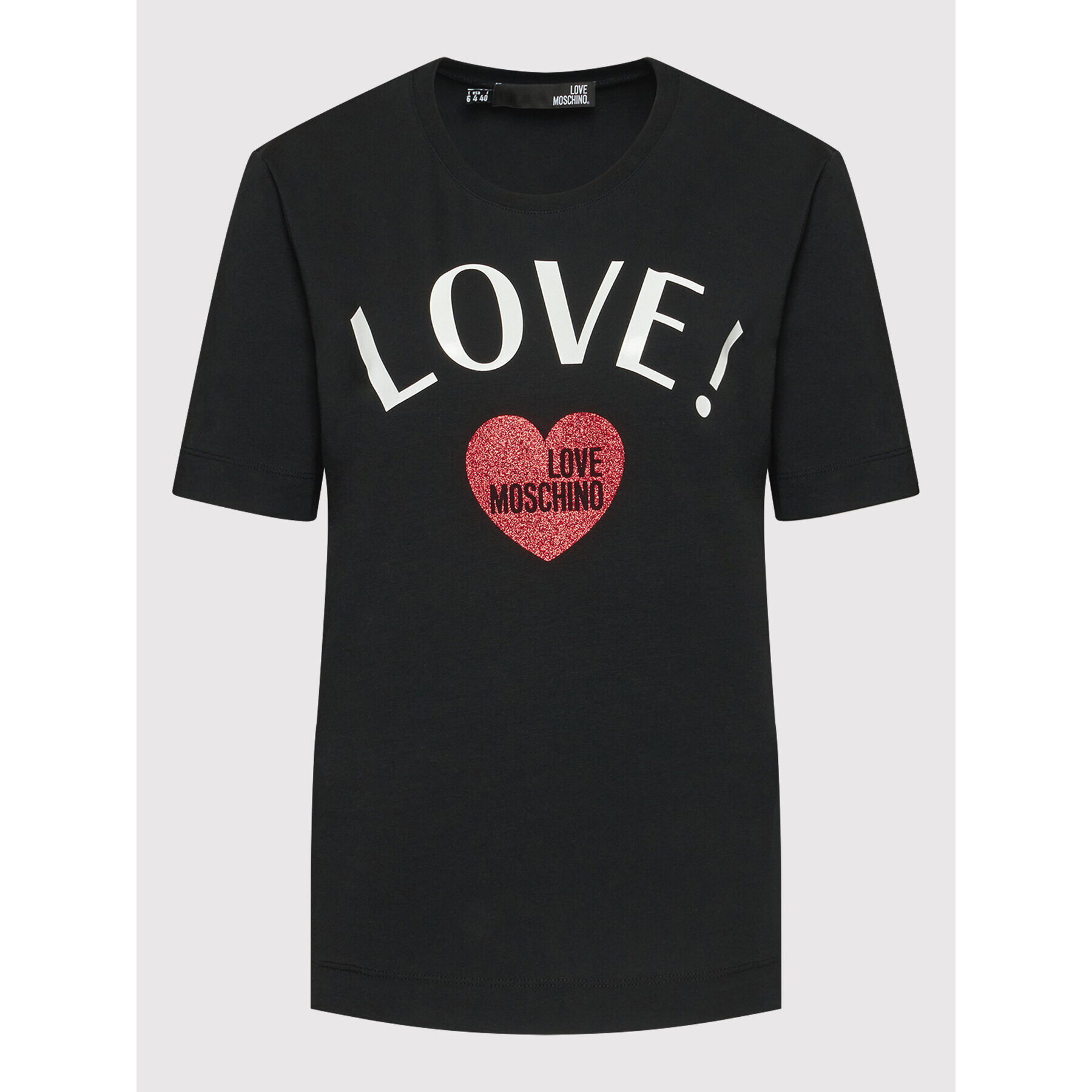 LOVE MOSCHINO Тишърт W4F153GE 1951 Черен Regular Fit - Pepit.bg