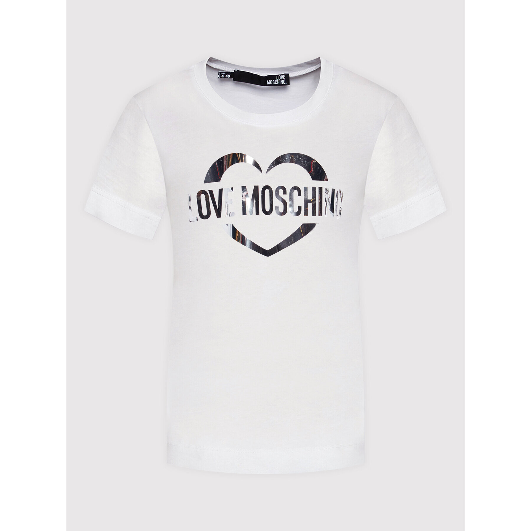 LOVE MOSCHINO Тишърт W4F153NM 3876 Бял Regular Fit - Pepit.bg