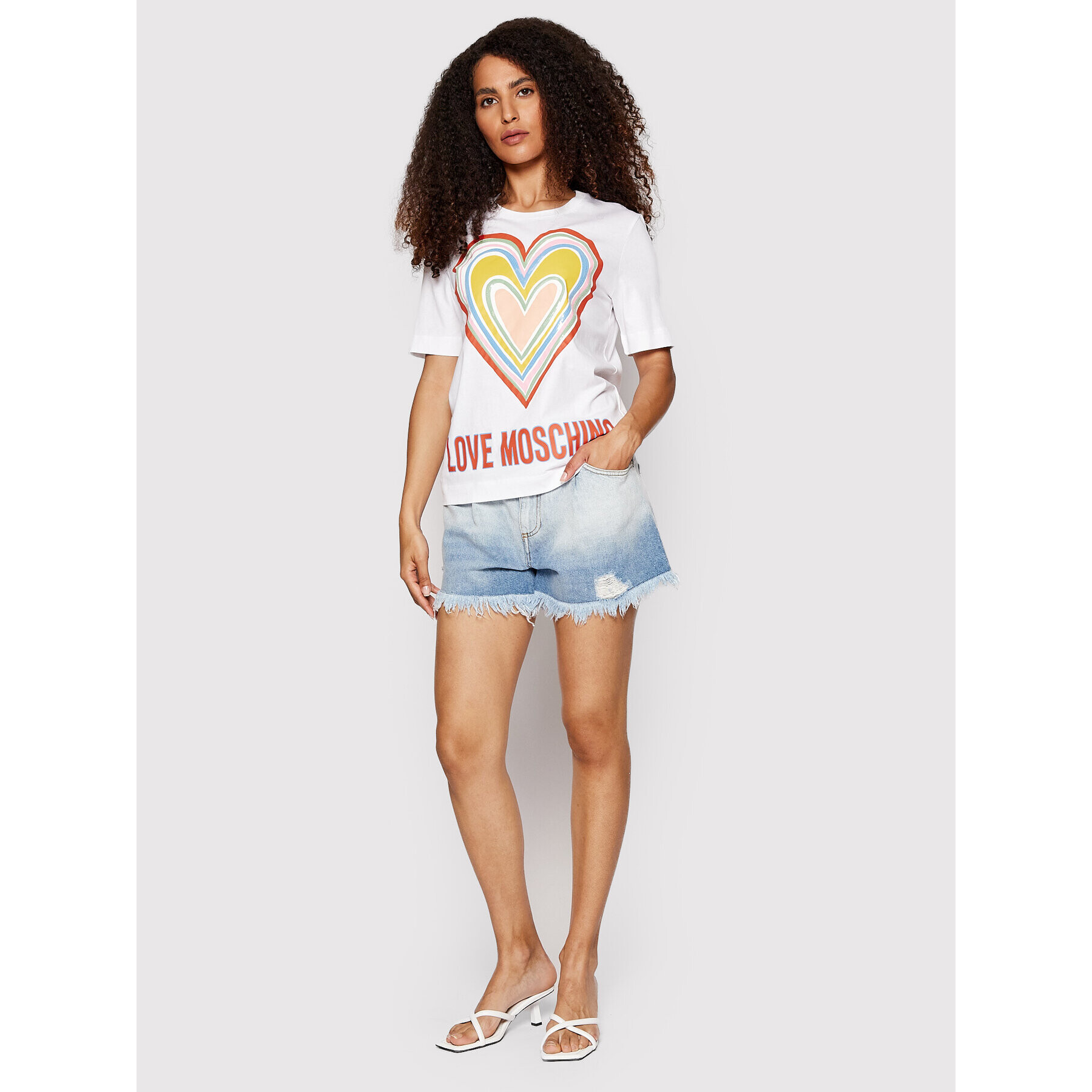 LOVE MOSCHINO Тишърт W4F153OM 3876 Бял Regular Fit - Pepit.bg