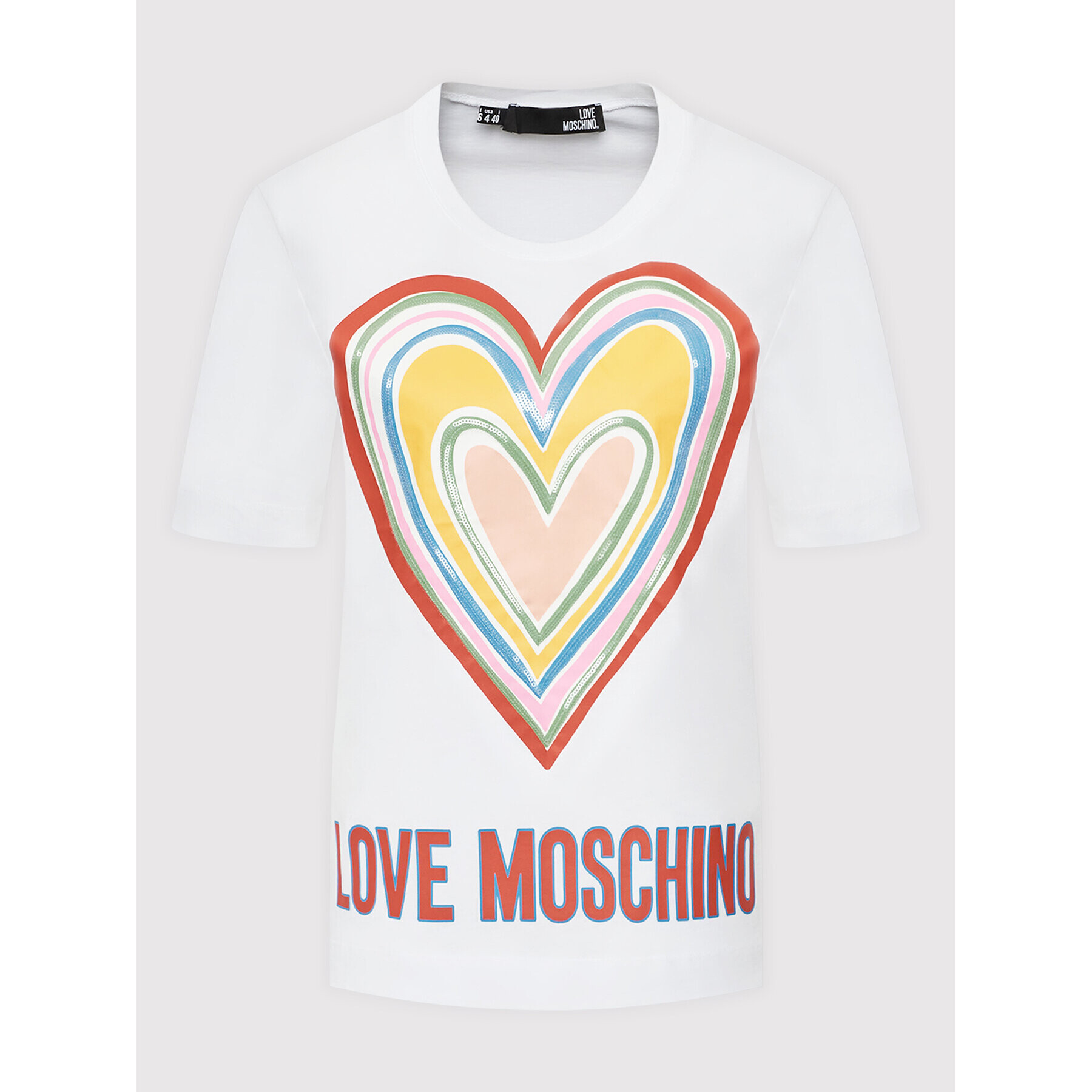 LOVE MOSCHINO Тишърт W4F153OM 3876 Бял Regular Fit - Pepit.bg