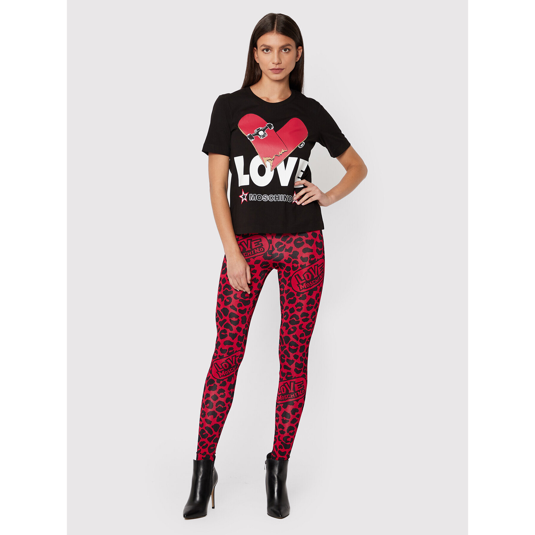 LOVE MOSCHINO Тишърт W4F153SM 3876 Черен Regular Fit - Pepit.bg