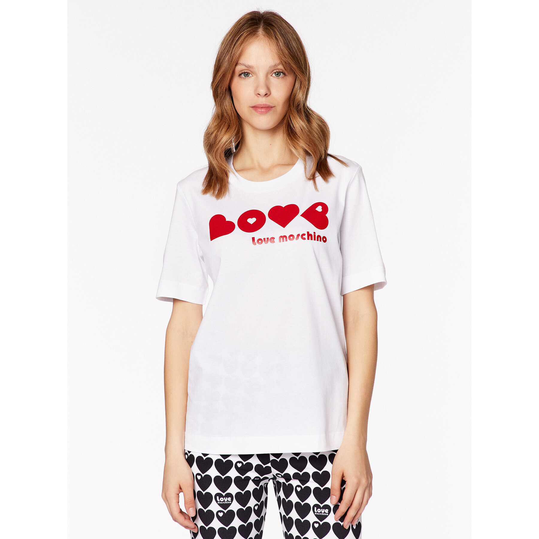 LOVE MOSCHINO Тишърт W4F154BM 3876 Бял Relaxed Fit - Pepit.bg