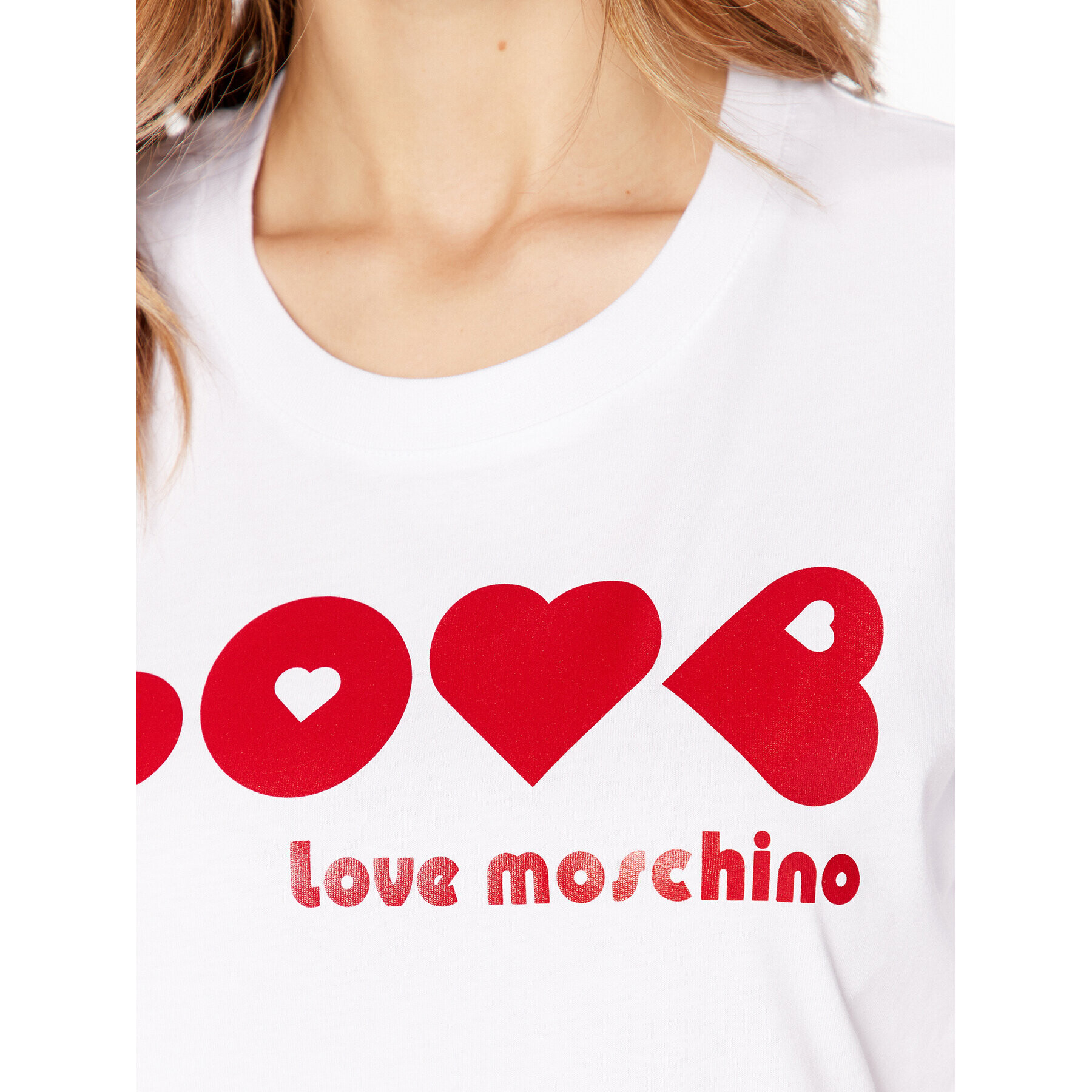 LOVE MOSCHINO Тишърт W4F154BM 3876 Бял Relaxed Fit - Pepit.bg