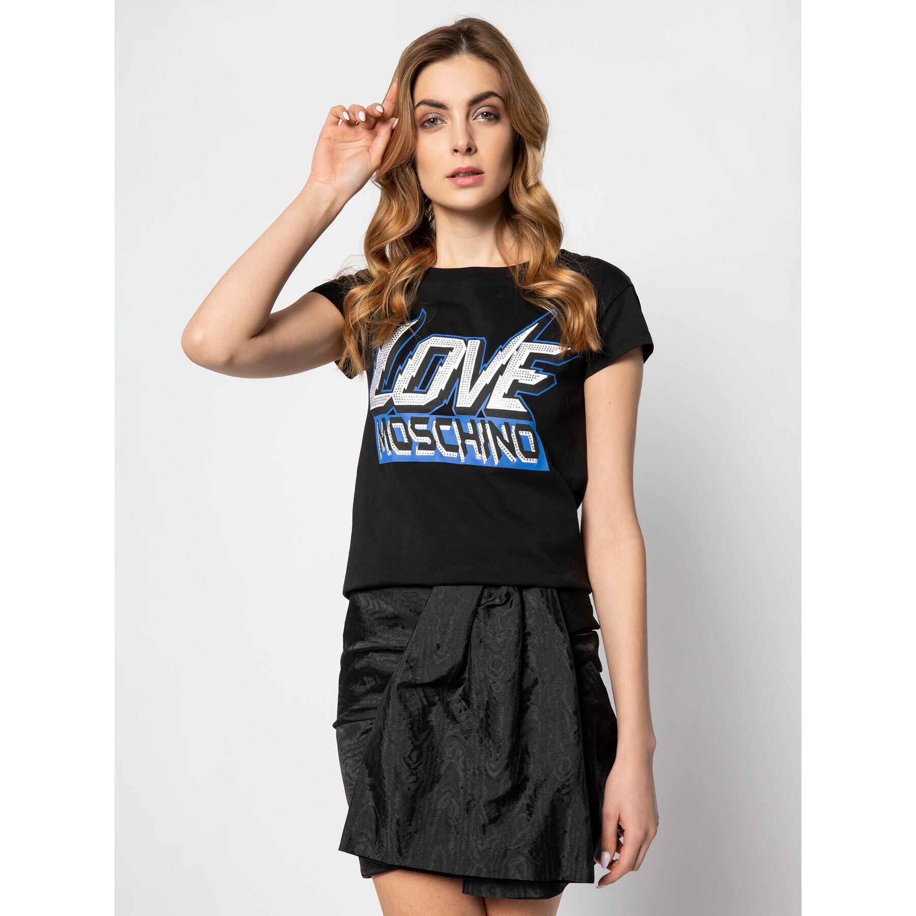 LOVE MOSCHINO Тишърт W4F301PM 3876 Черен Regular Fit - Pepit.bg