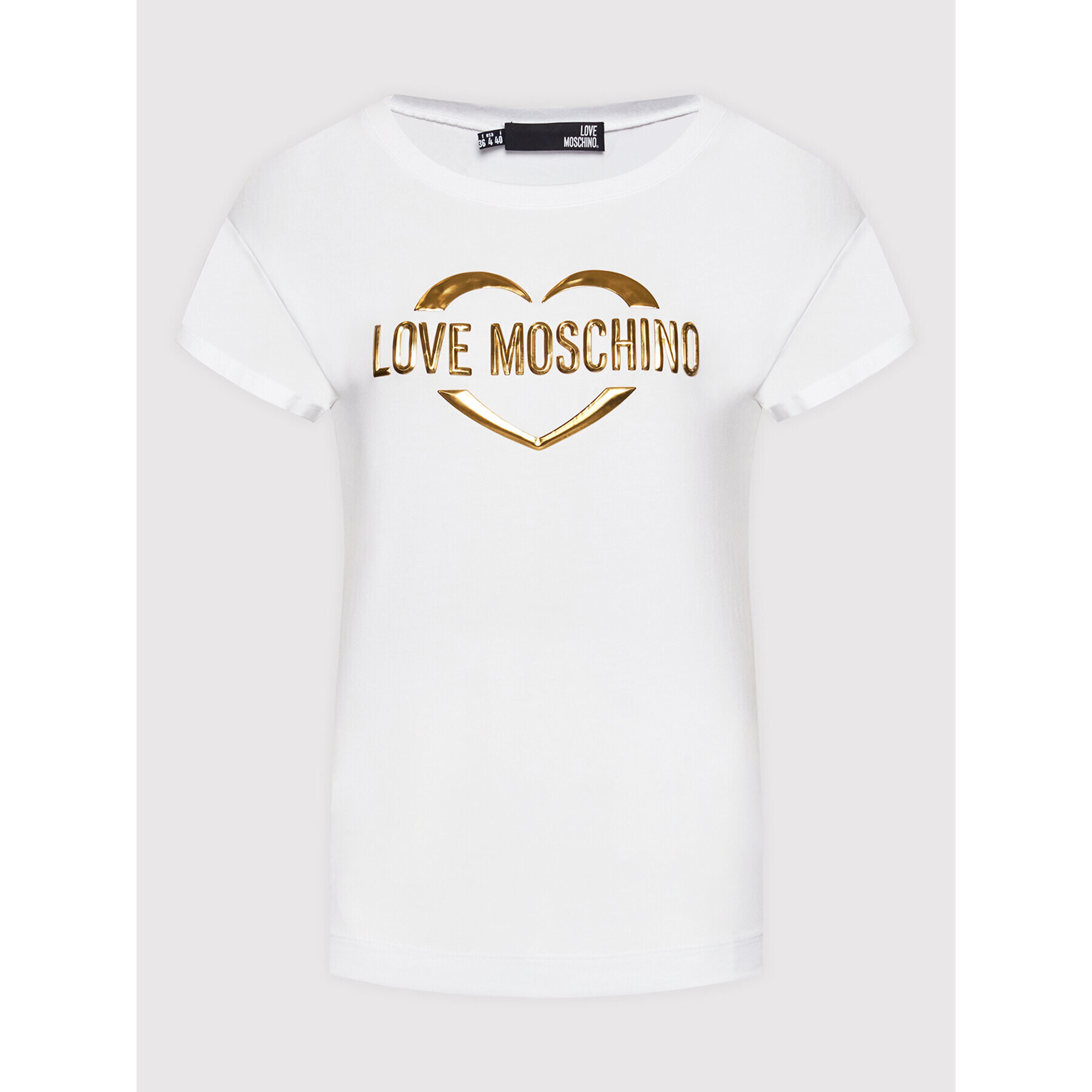 LOVE MOSCHINO Тишърт W4F302RE 1951 Бял Regular Fit - Pepit.bg