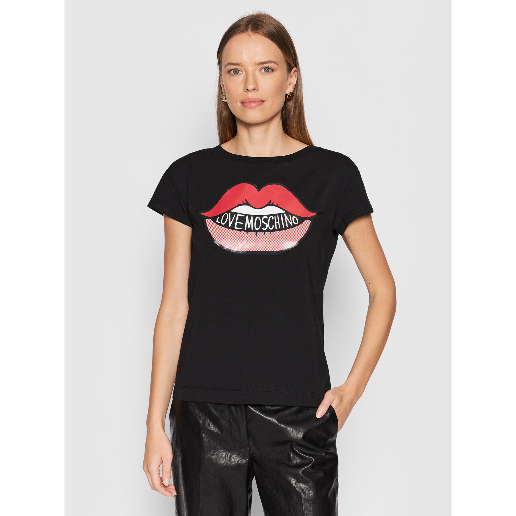 LOVE MOSCHINO Тишърт W4F302SE 1951 Черен Regular Fit - Pepit.bg