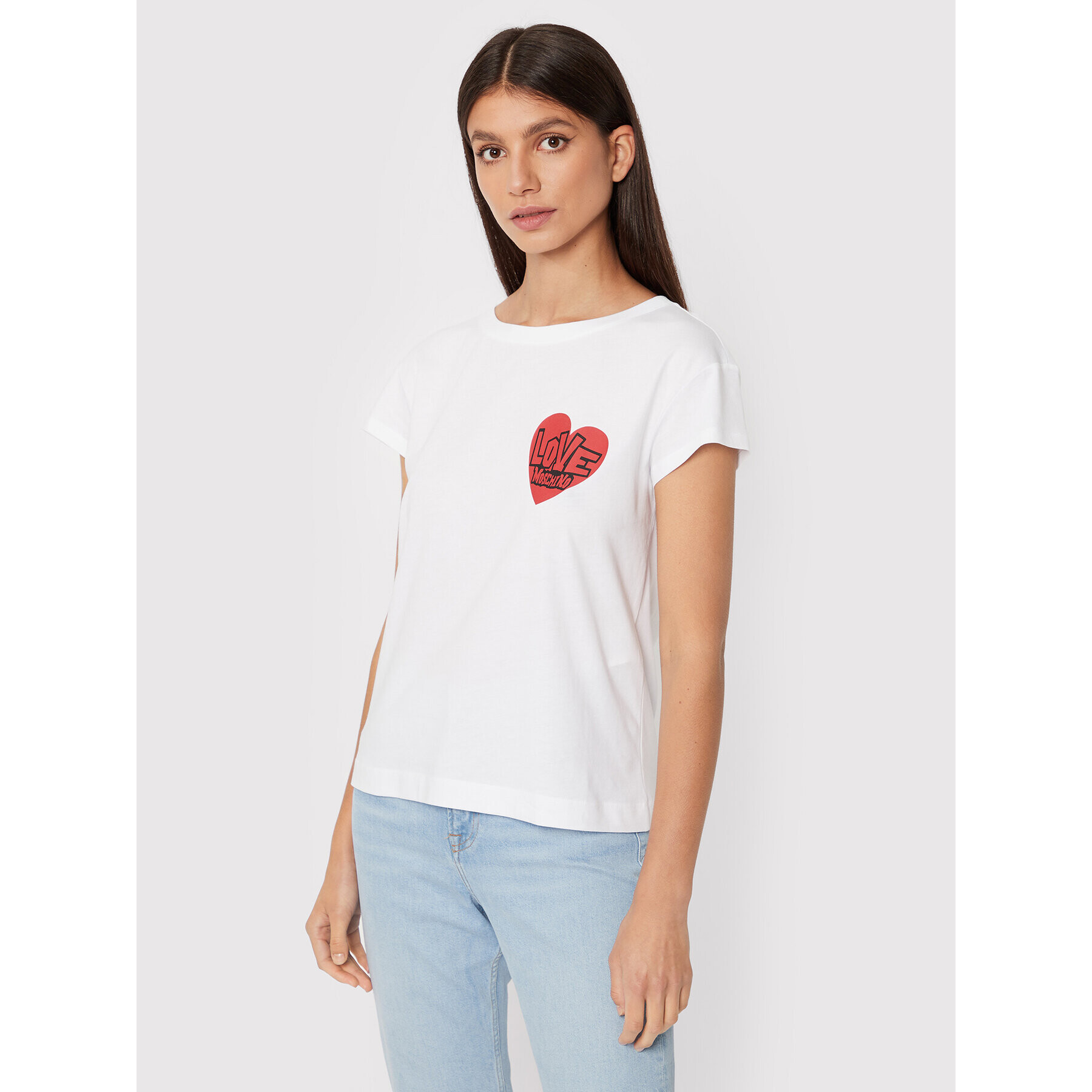 LOVE MOSCHINO Тишърт W4F303GM 3876 Бял Regular Fit - Pepit.bg