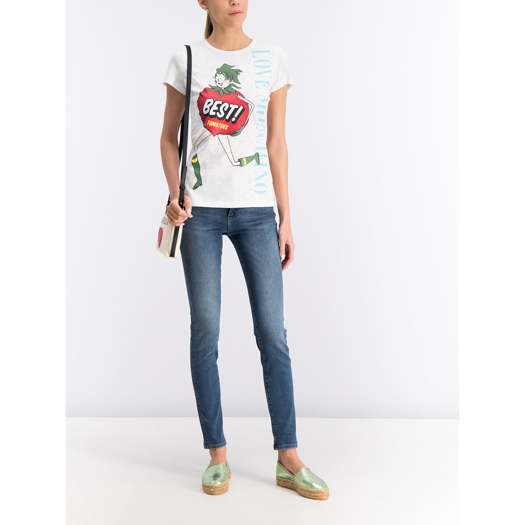 LOVE MOSCHINO Тишърт W4F7346M4021 Бял Regular Fit - Pepit.bg