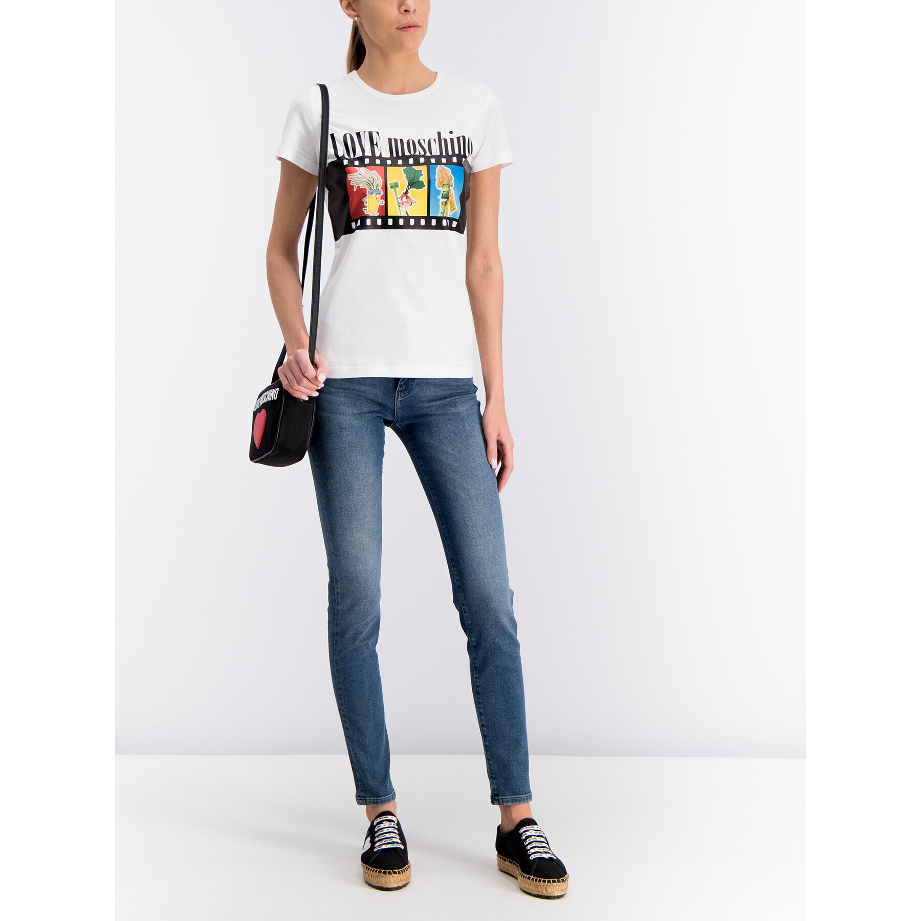 LOVE MOSCHINO Тишърт W4F7347M 3517 Бял Regular Fit - Pepit.bg