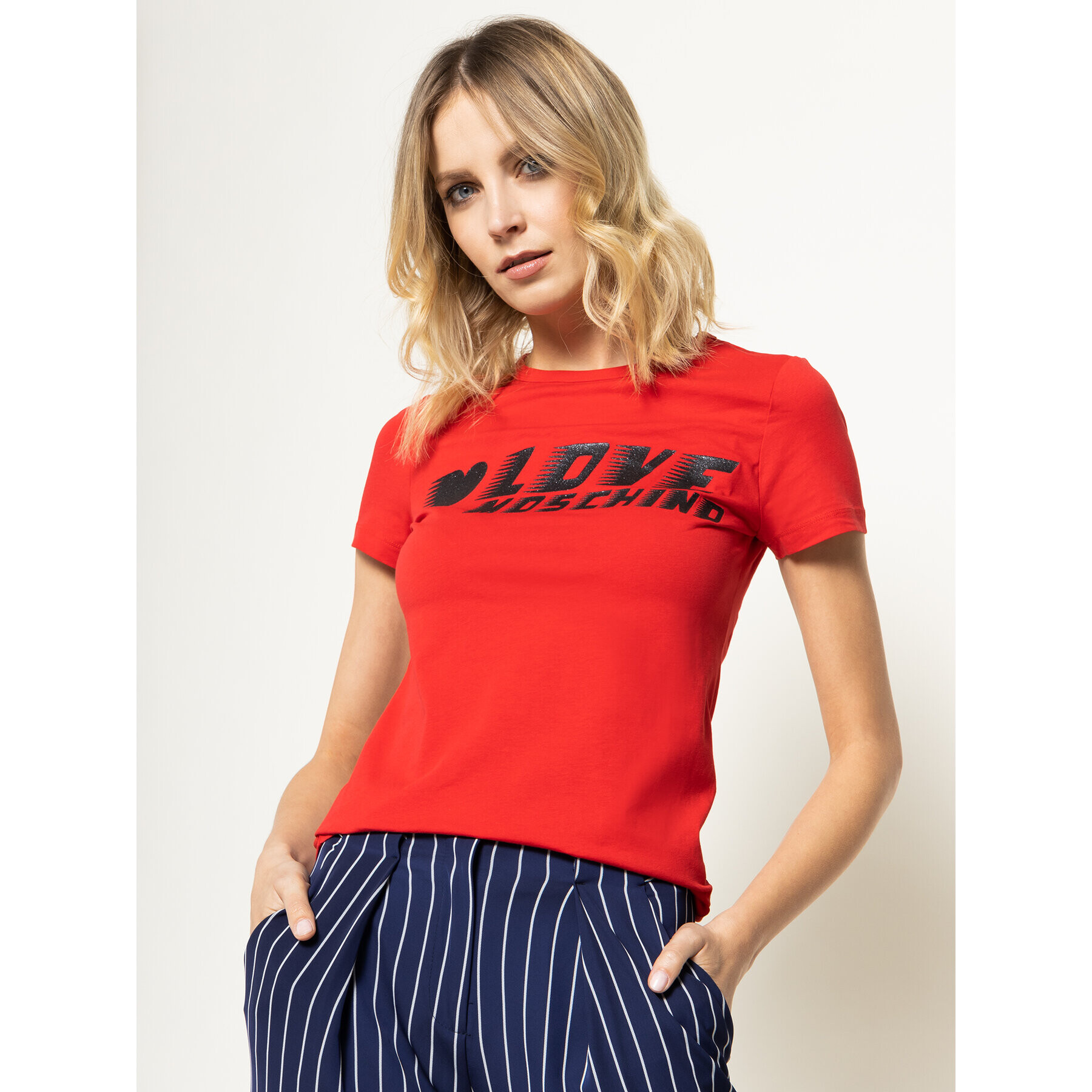 LOVE MOSCHINO Тишърт W4F7358E 1698 Червен Regular Fit - Pepit.bg