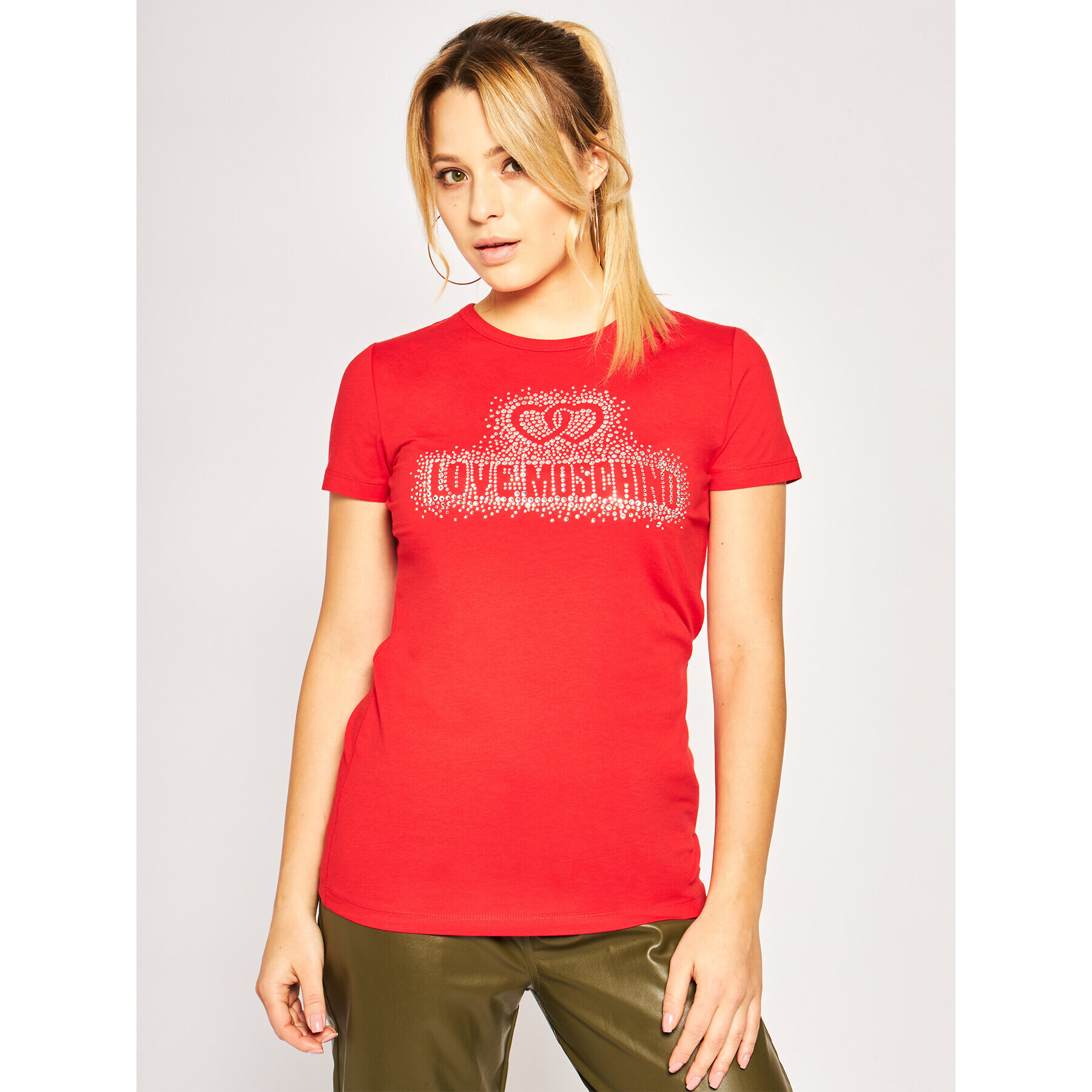 LOVE MOSCHINO Тишърт W4F7360E1698 Червен Regular Fit - Pepit.bg