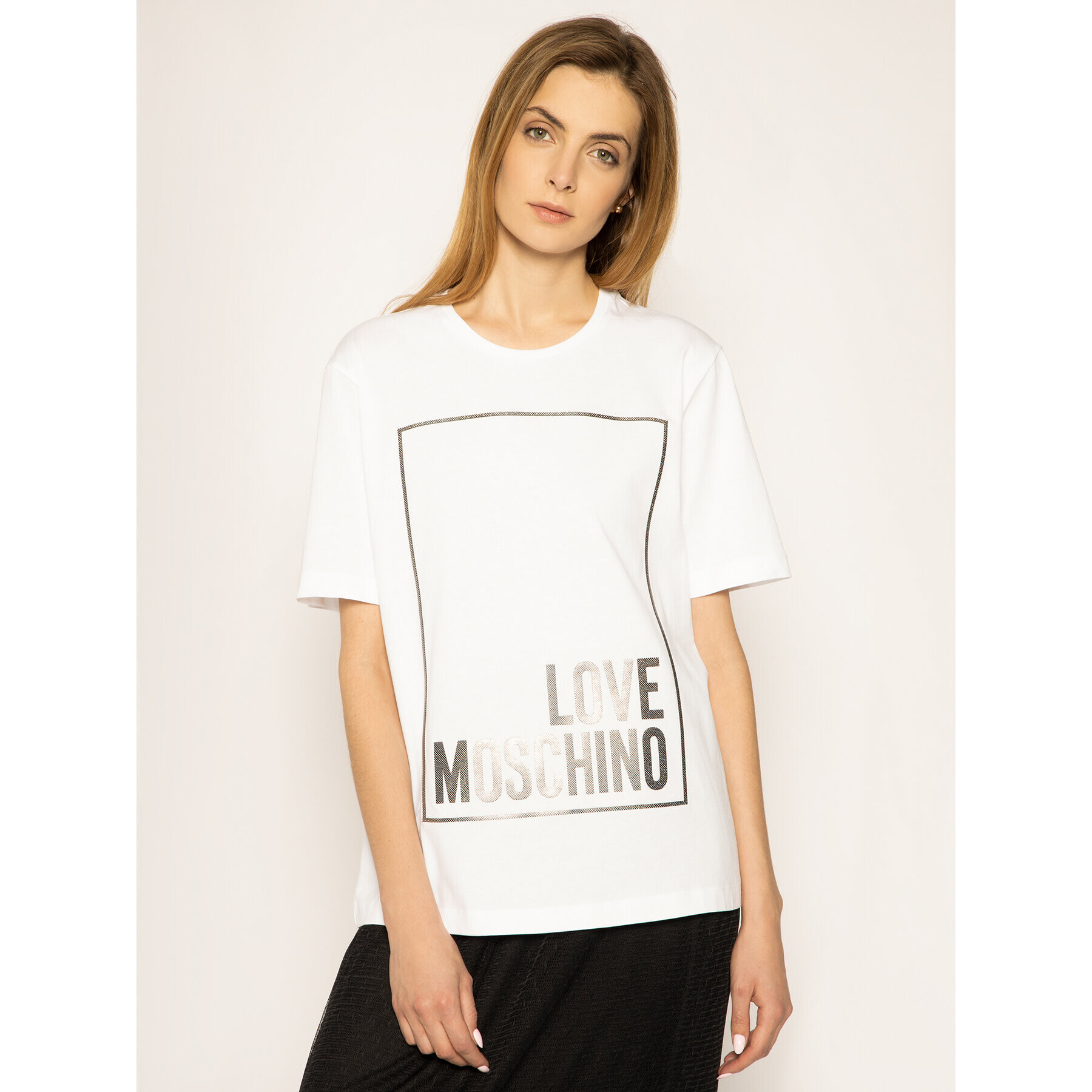 LOVE MOSCHINO Тишърт W4F8731M 3876 Бял Regular Fit - Pepit.bg