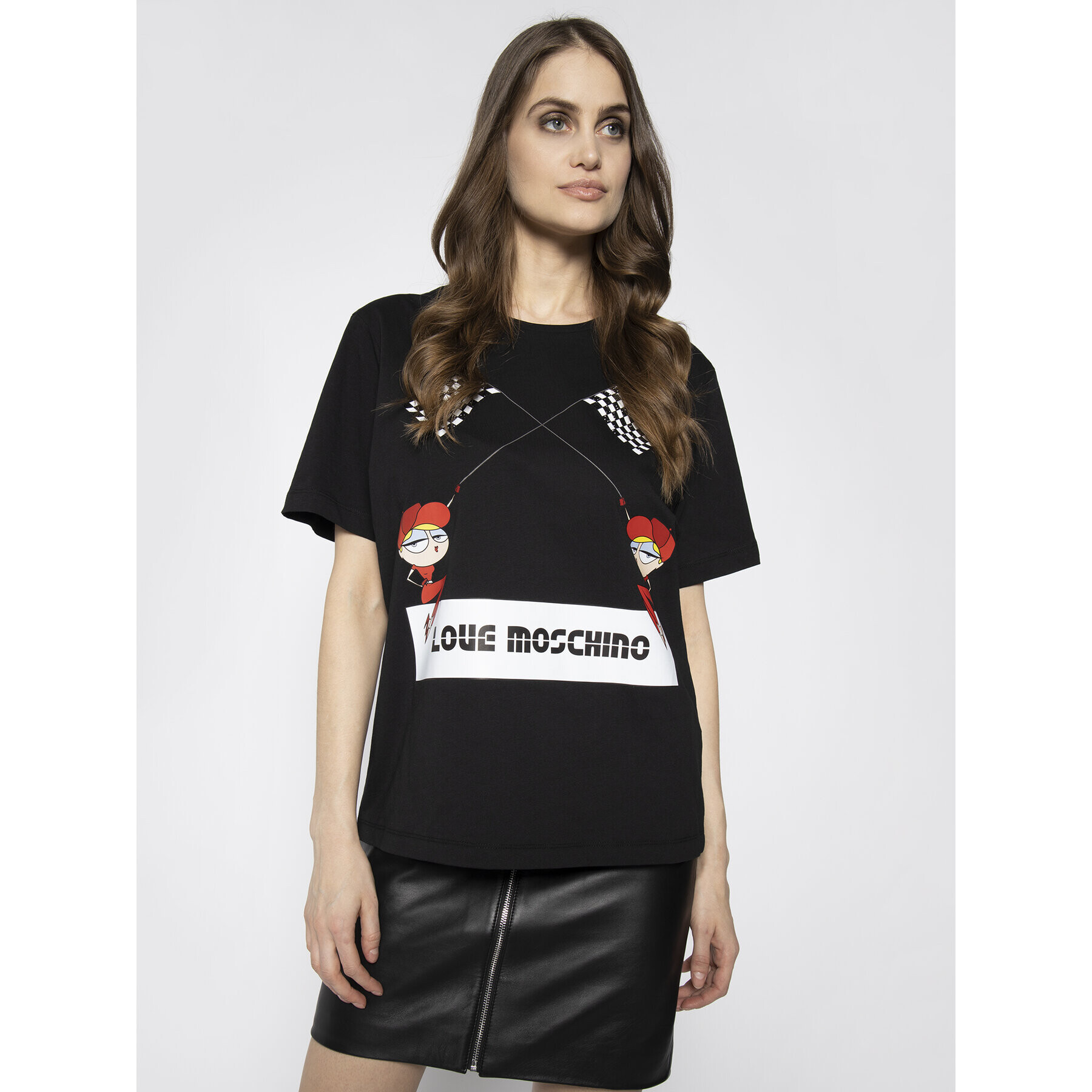 LOVE MOSCHINO Тишърт W4F8732M 3876 Черен Regular Fit - Pepit.bg