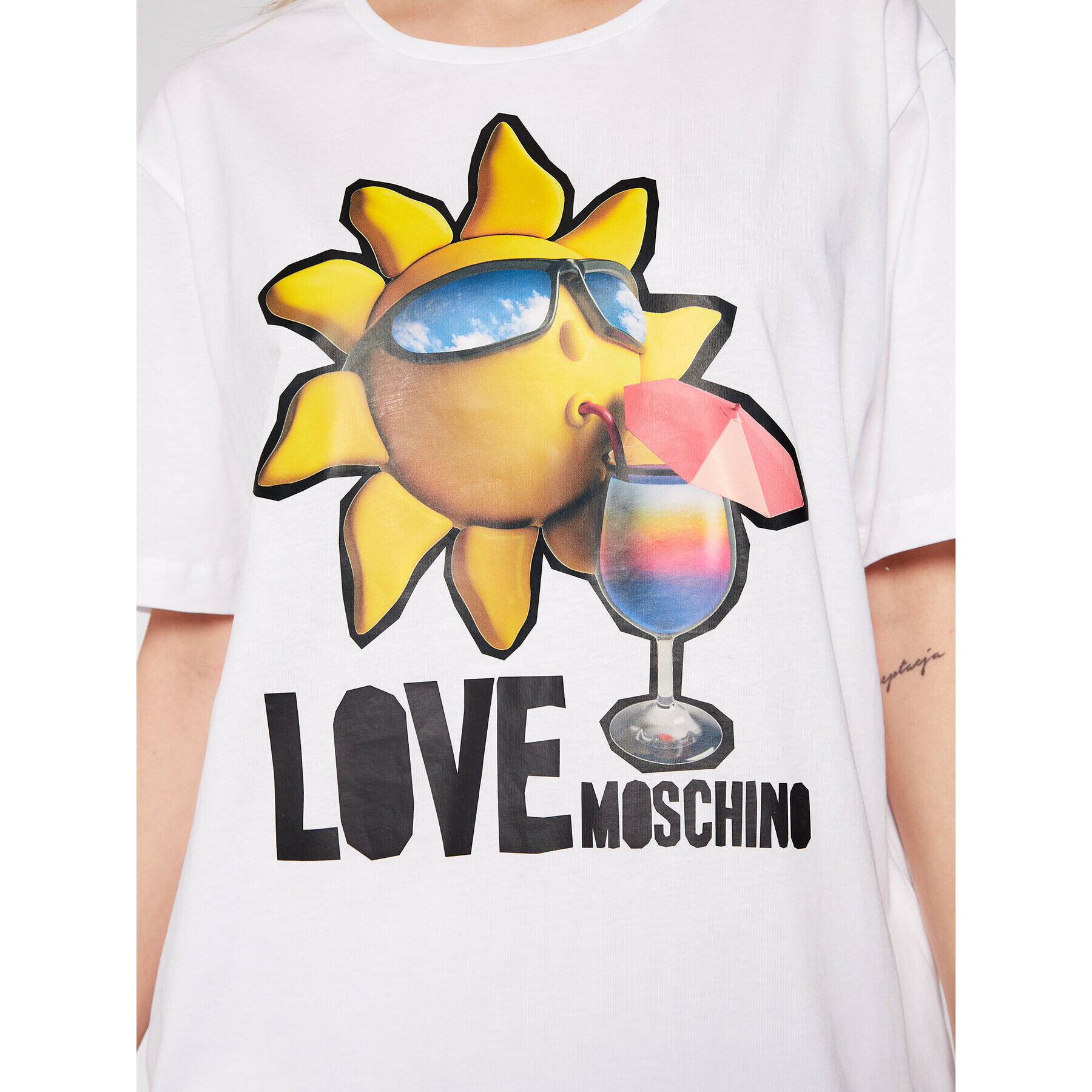 LOVE MOSCHINO Тишърт W4F8739M 3876 Бял Regular Fit - Pepit.bg