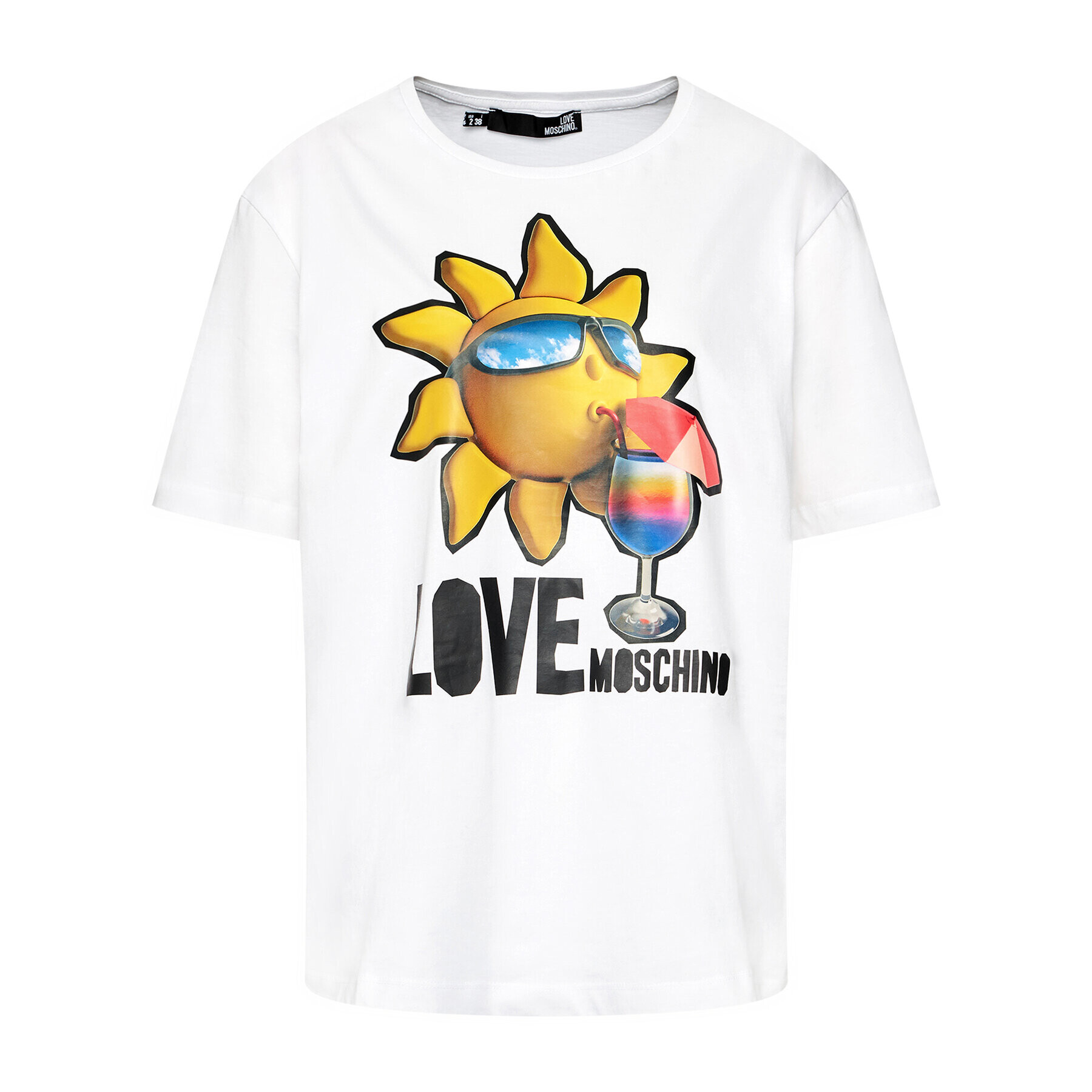 LOVE MOSCHINO Тишърт W4F8739M 3876 Бял Regular Fit - Pepit.bg