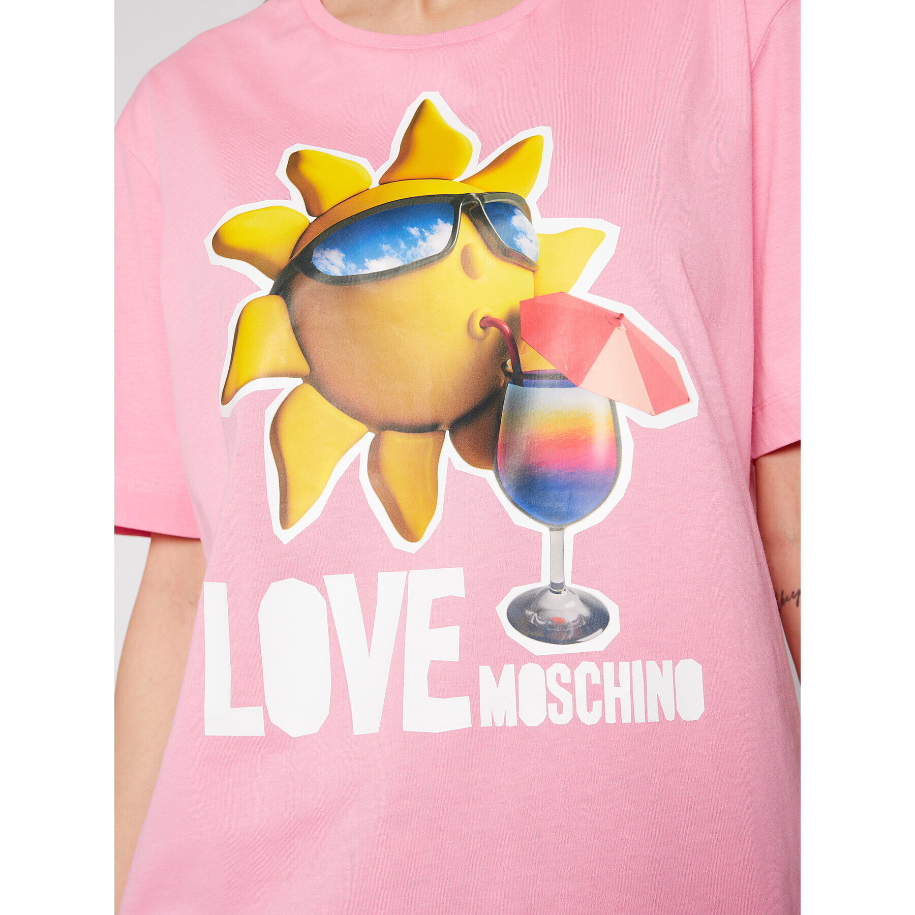 LOVE MOSCHINO Тишърт W4F8739M 3876 Розов Regular Fit - Pepit.bg