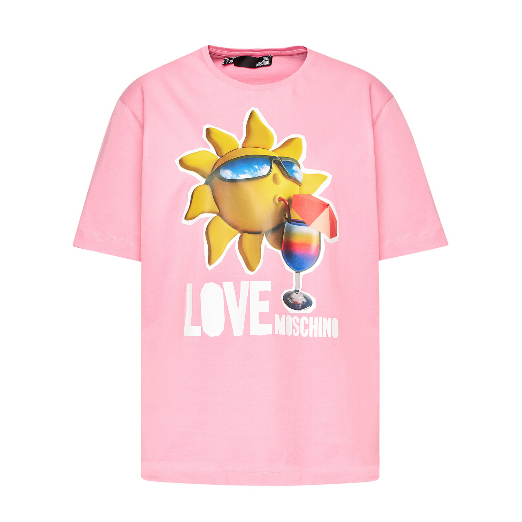 LOVE MOSCHINO Тишърт W4F8739M 3876 Розов Regular Fit - Pepit.bg