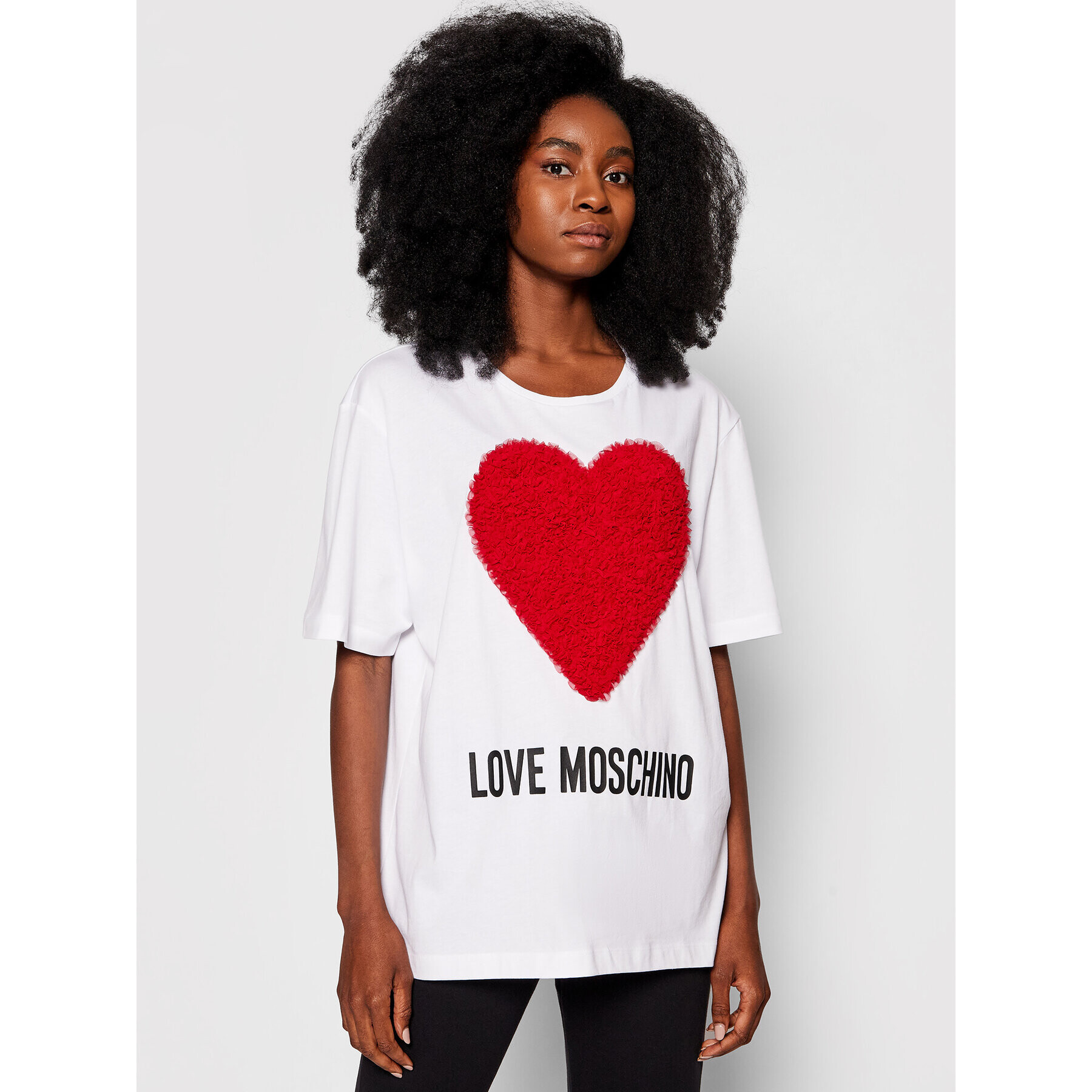 LOVE MOSCHINO Тишърт W4F8742M 3517 Бял Regular Fit - Pepit.bg