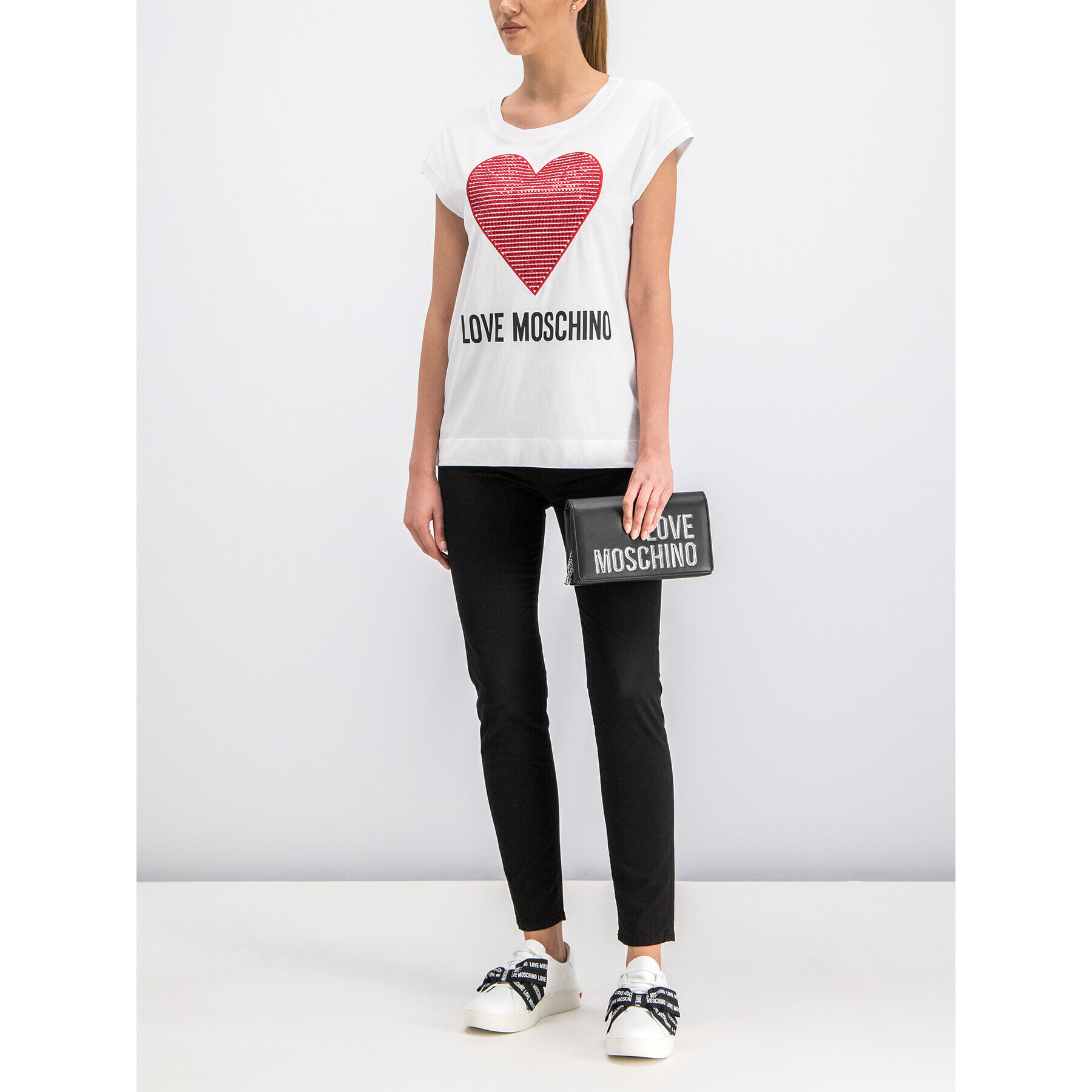 LOVE MOSCHINO Тишърт W4G7901M 3517 Бял Regular Fit - Pepit.bg
