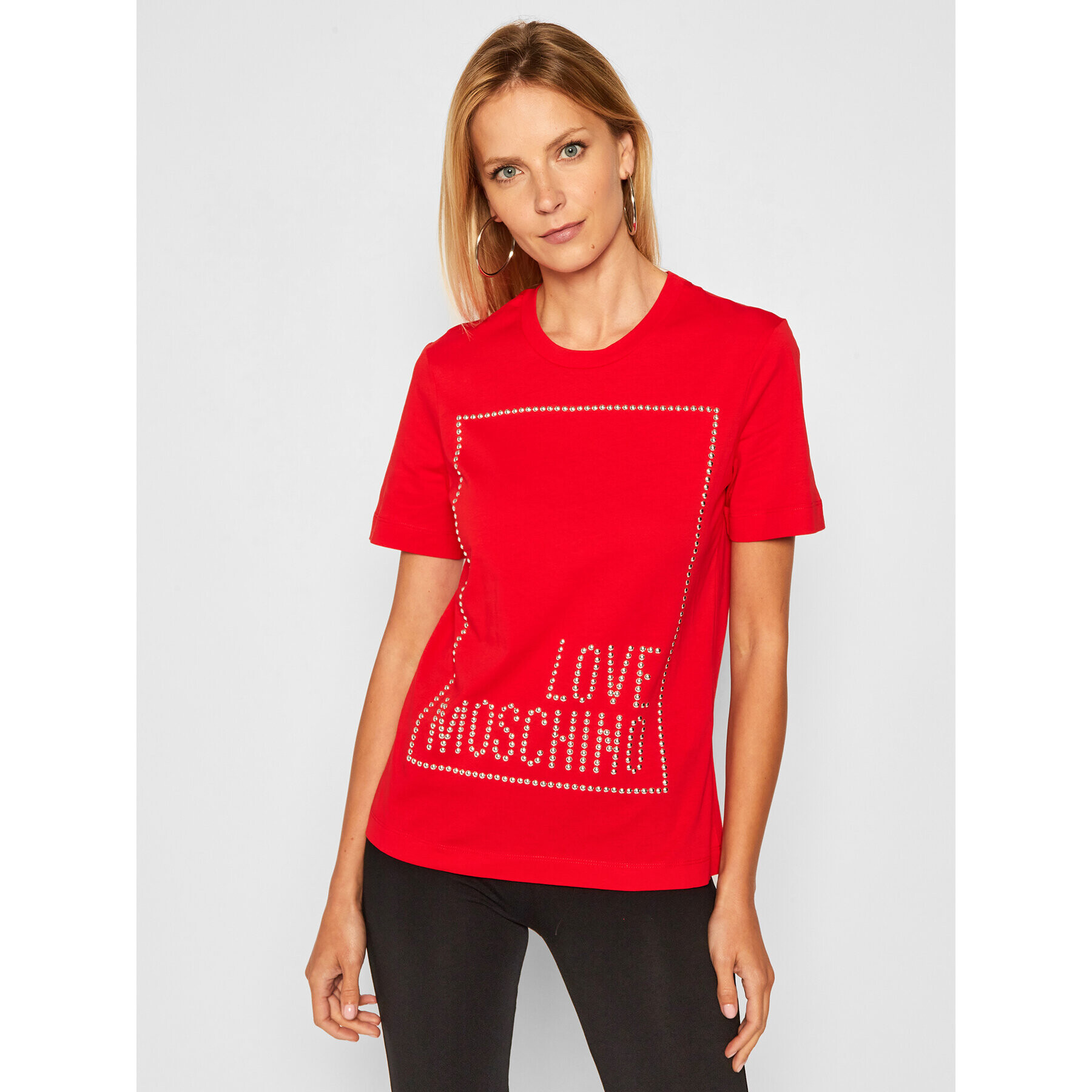 LOVE MOSCHINO Тишърт W4H0604M 3876 Червен Regular Fit - Pepit.bg