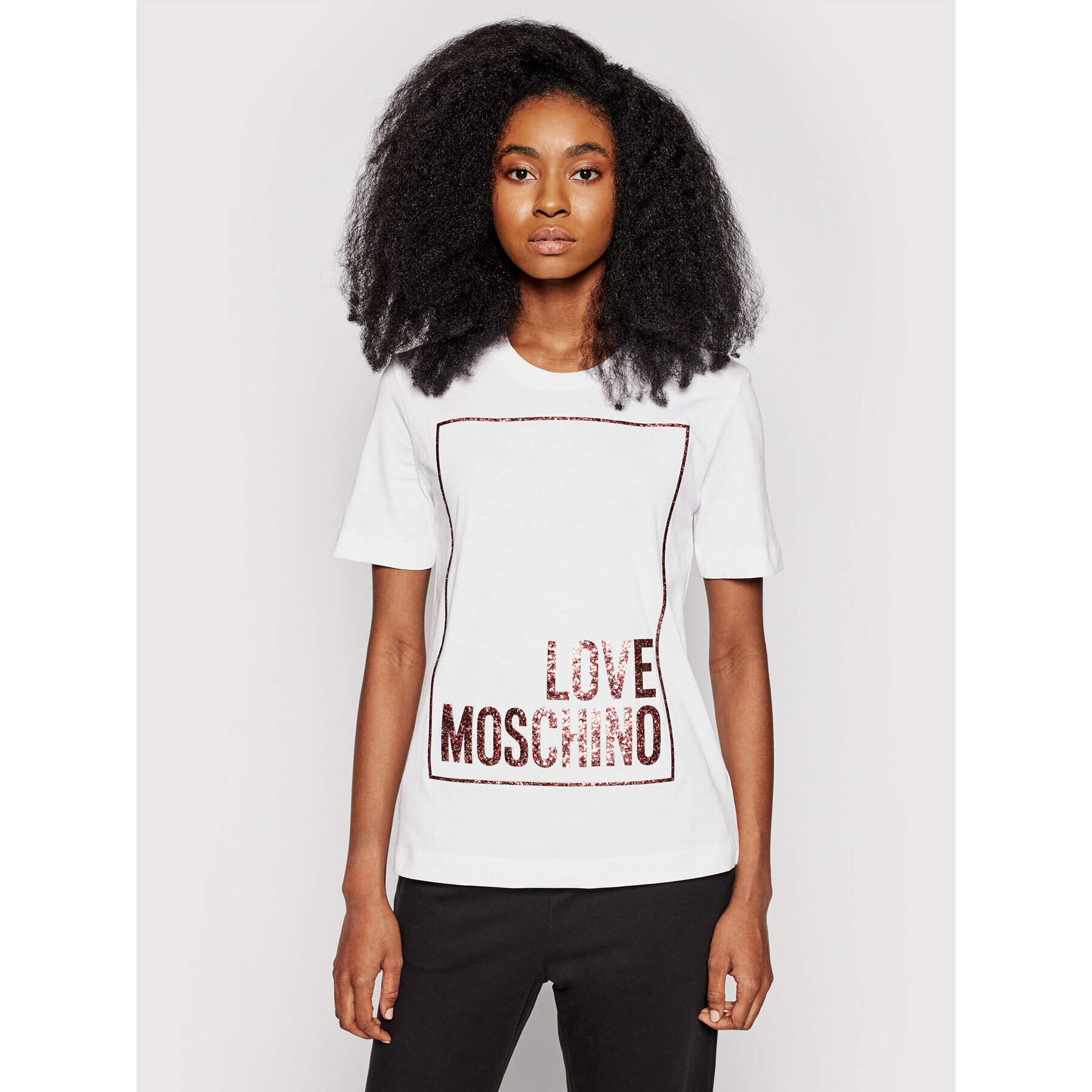 LOVE MOSCHINO Тишърт W4H0605M 3876 Бял Regular Fit - Pepit.bg