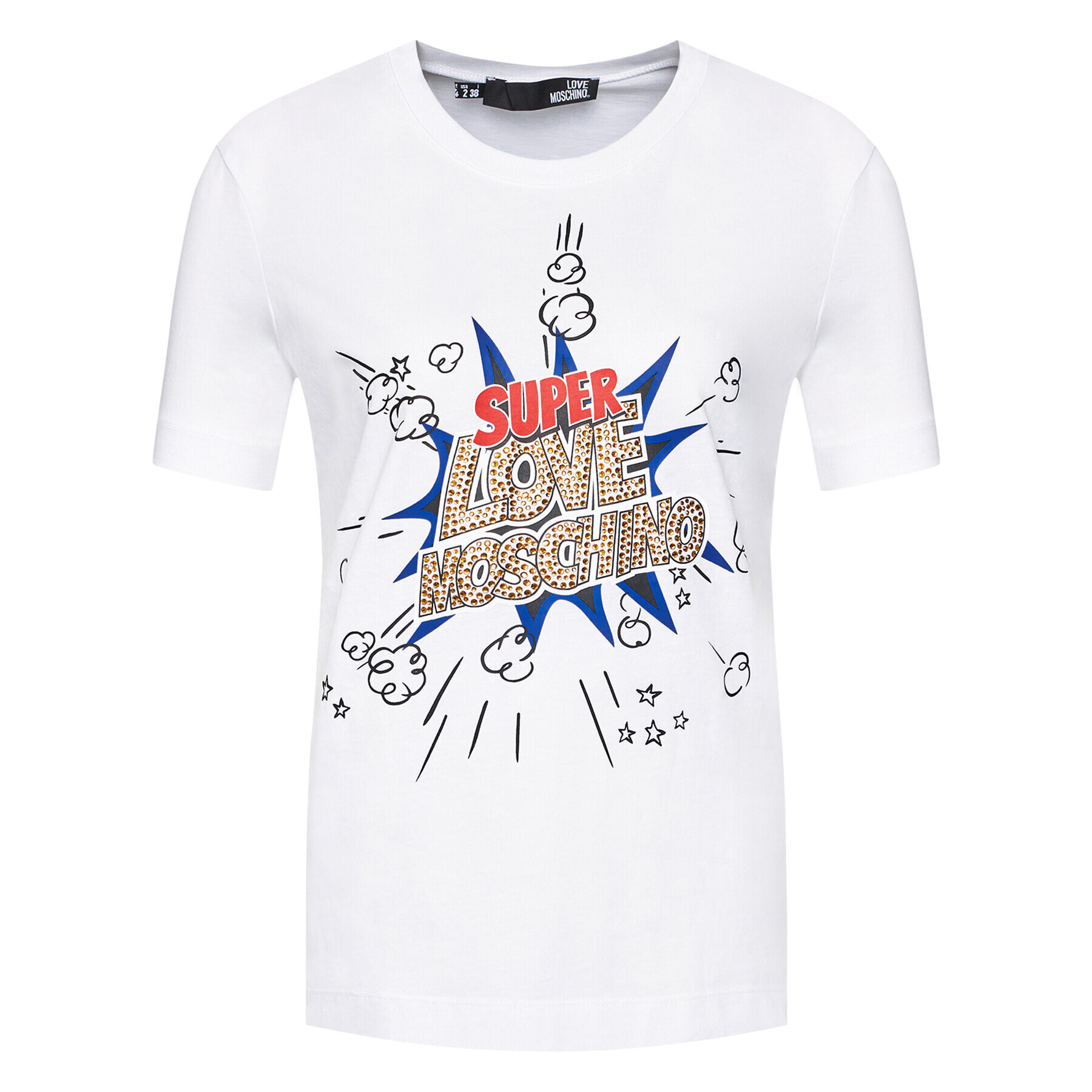 LOVE MOSCHINO Тишърт W4H0608M 3876 Бял Regular Fit - Pepit.bg