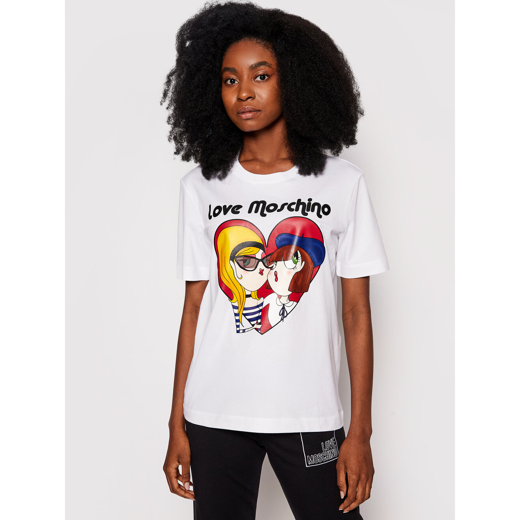 LOVE MOSCHINO Тишърт W4H0613M 3517 Бял Regular Fit - Pepit.bg