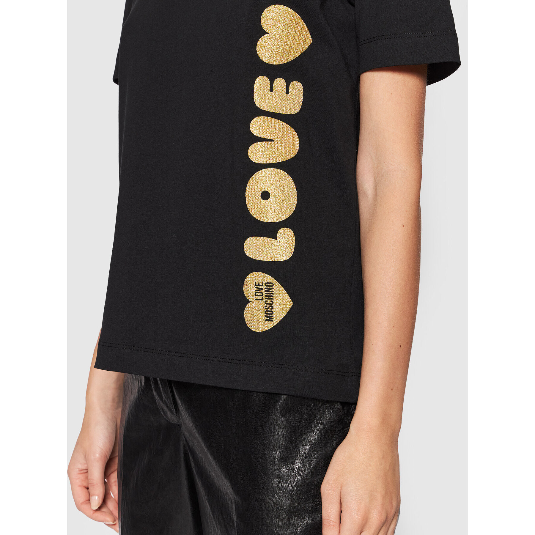 LOVE MOSCHINO Тишърт W4H0616M 3876 Черен Regular Fit - Pepit.bg