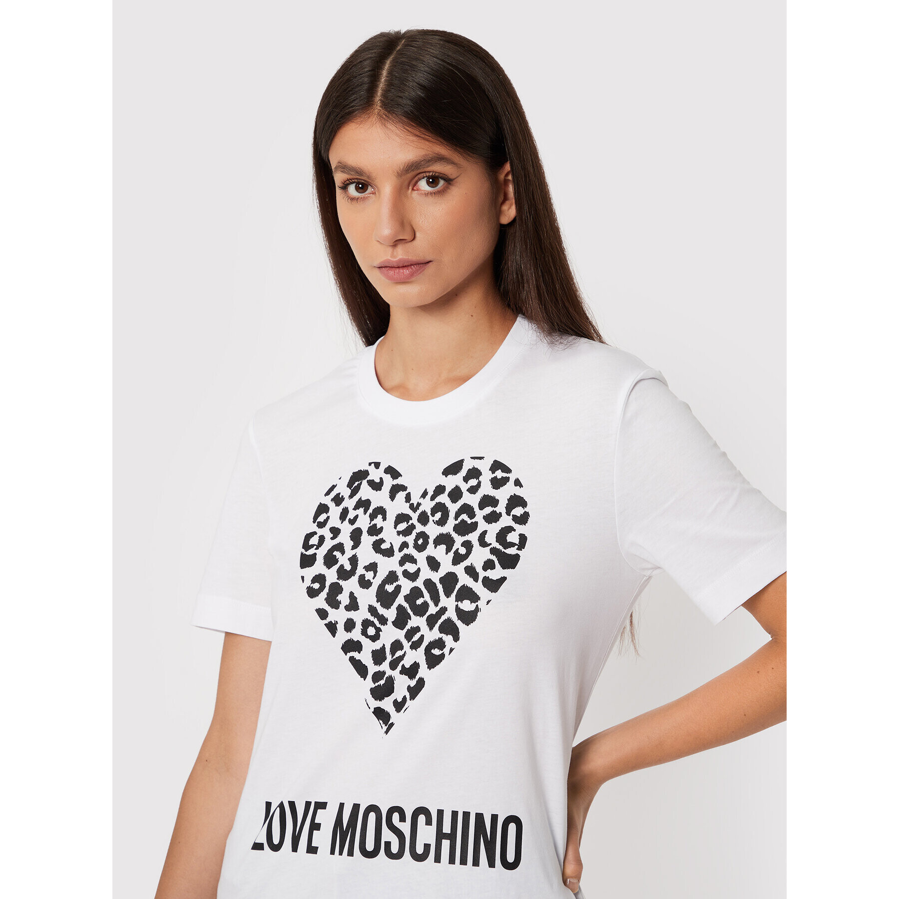 LOVE MOSCHINO Тишърт W4H0627M 3876 Бял Regular Fit - Pepit.bg