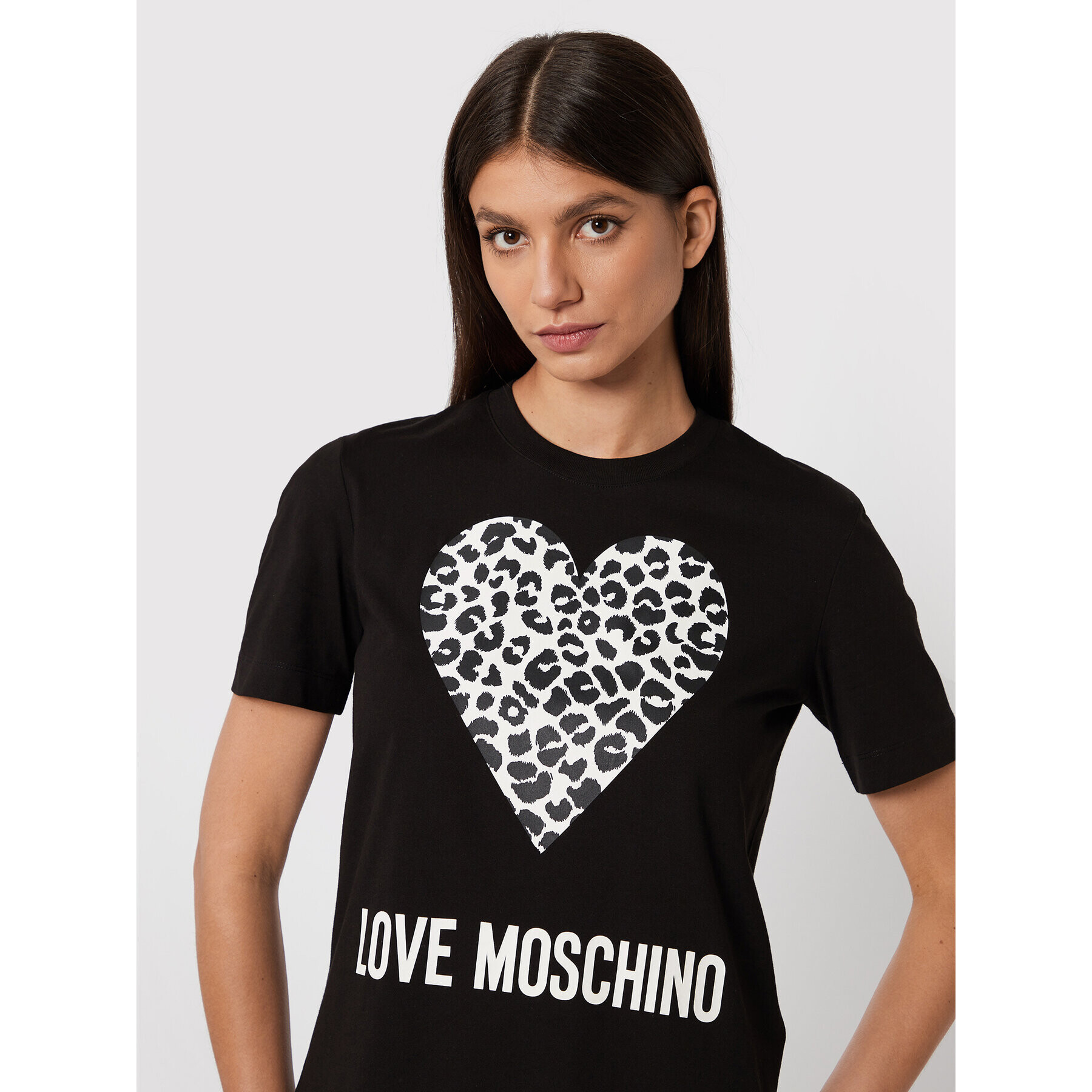 LOVE MOSCHINO Тишърт W4H0627M 3876 Черен Regular Fit - Pepit.bg