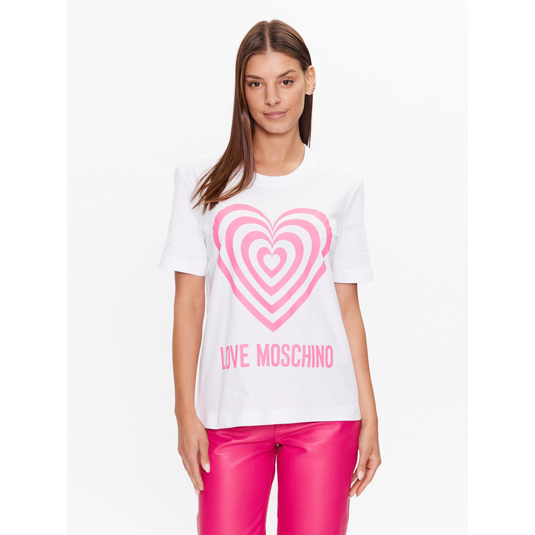 LOVE MOSCHINO Тишърт W4H0637M 3876 Бял Regular Fit - Pepit.bg