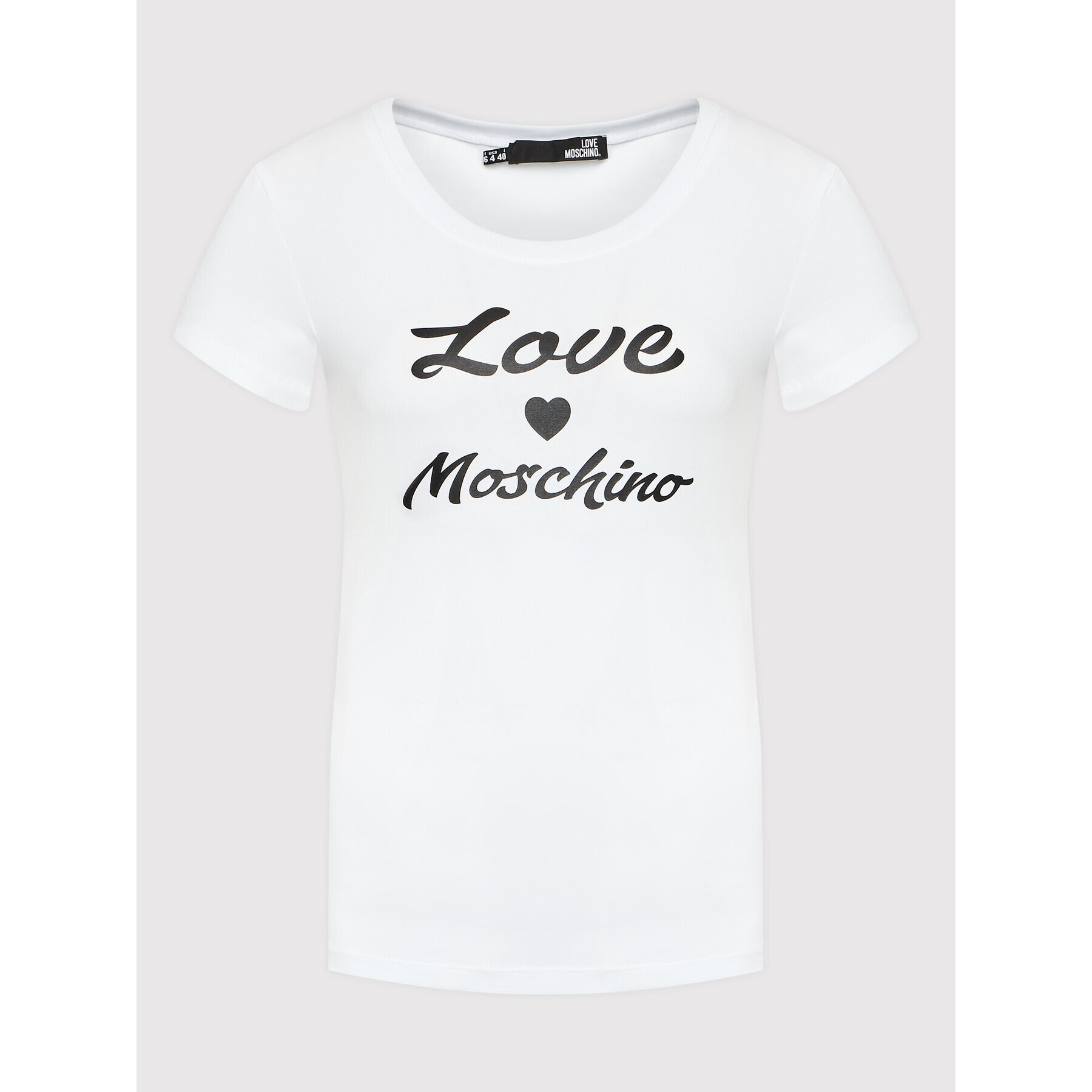 LOVE MOSCHINO Тишърт W4H1029E 1951 Бял Slim Fit - Pepit.bg